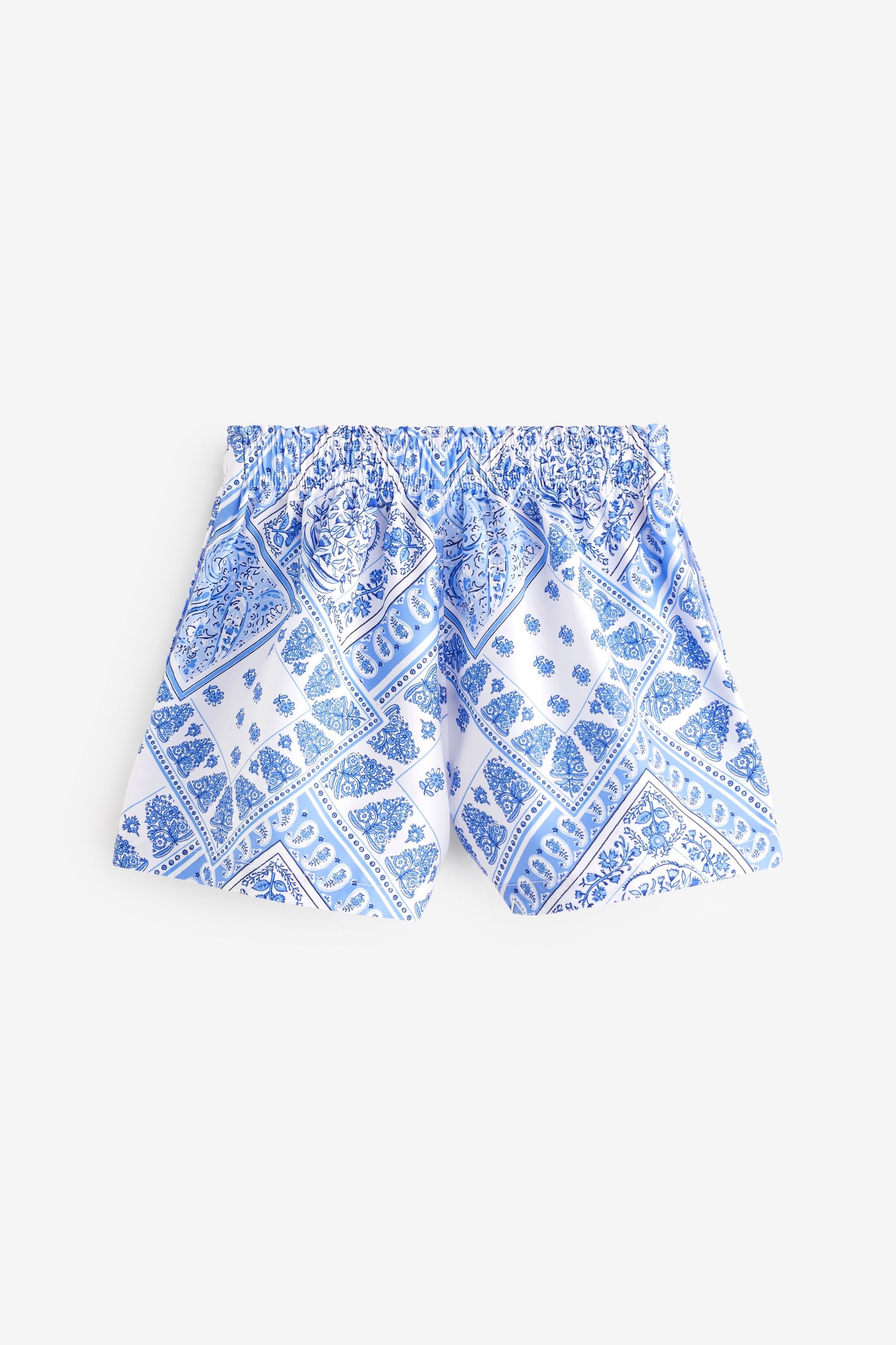 Blue Quick Dry Paper Bag Beach Shorts