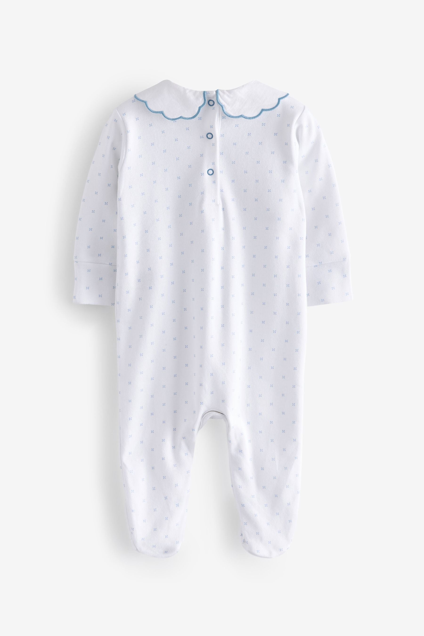 White Collared Baby Sleepsuit (0-18mths)