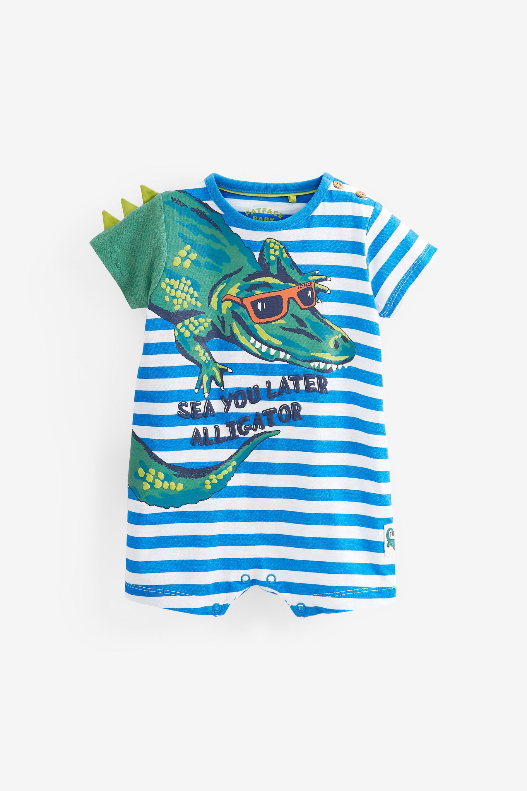 Blue Alligator FatFace Baby Romper