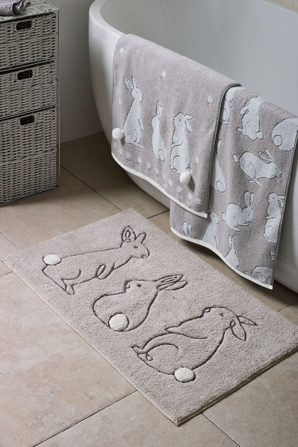 Grey Bunnies 100% Cotton Towels