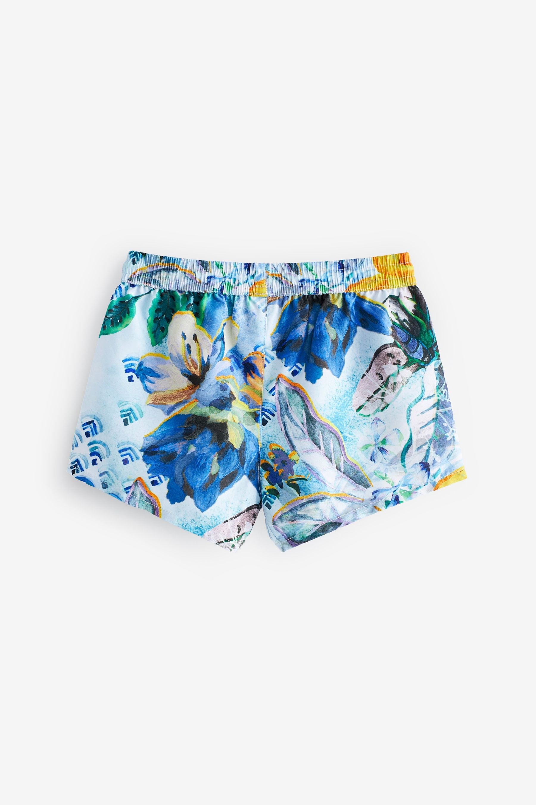 Blue/Yellow Floral Quick Dry Beach Shorts