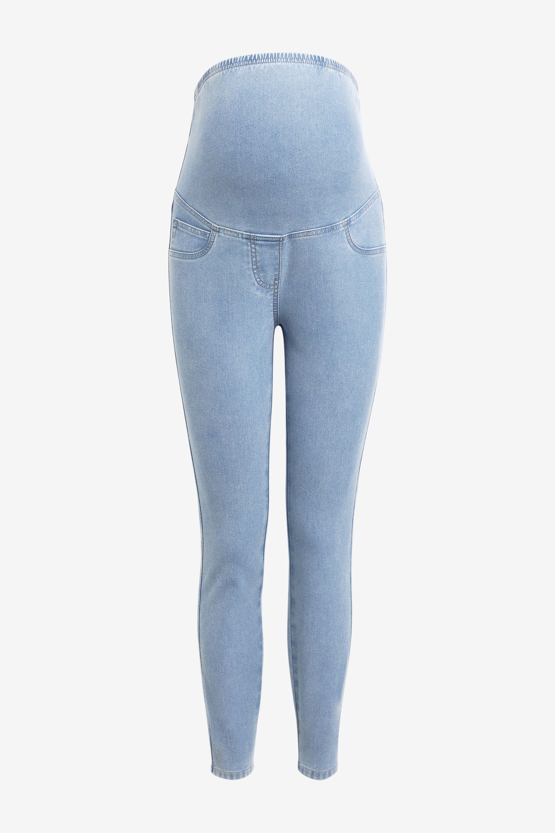 Mid Blue Maternity Denim Look Leggings