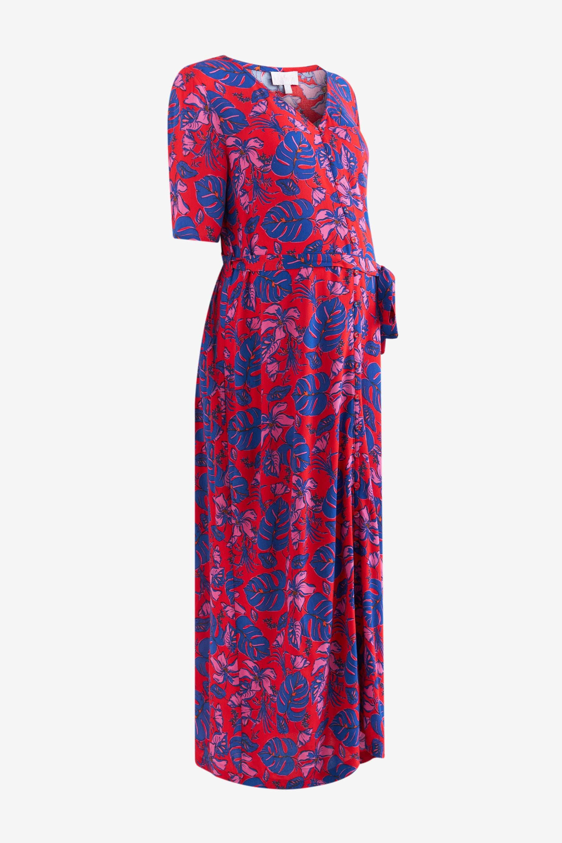 Floral Print Maternity Nursing Dress