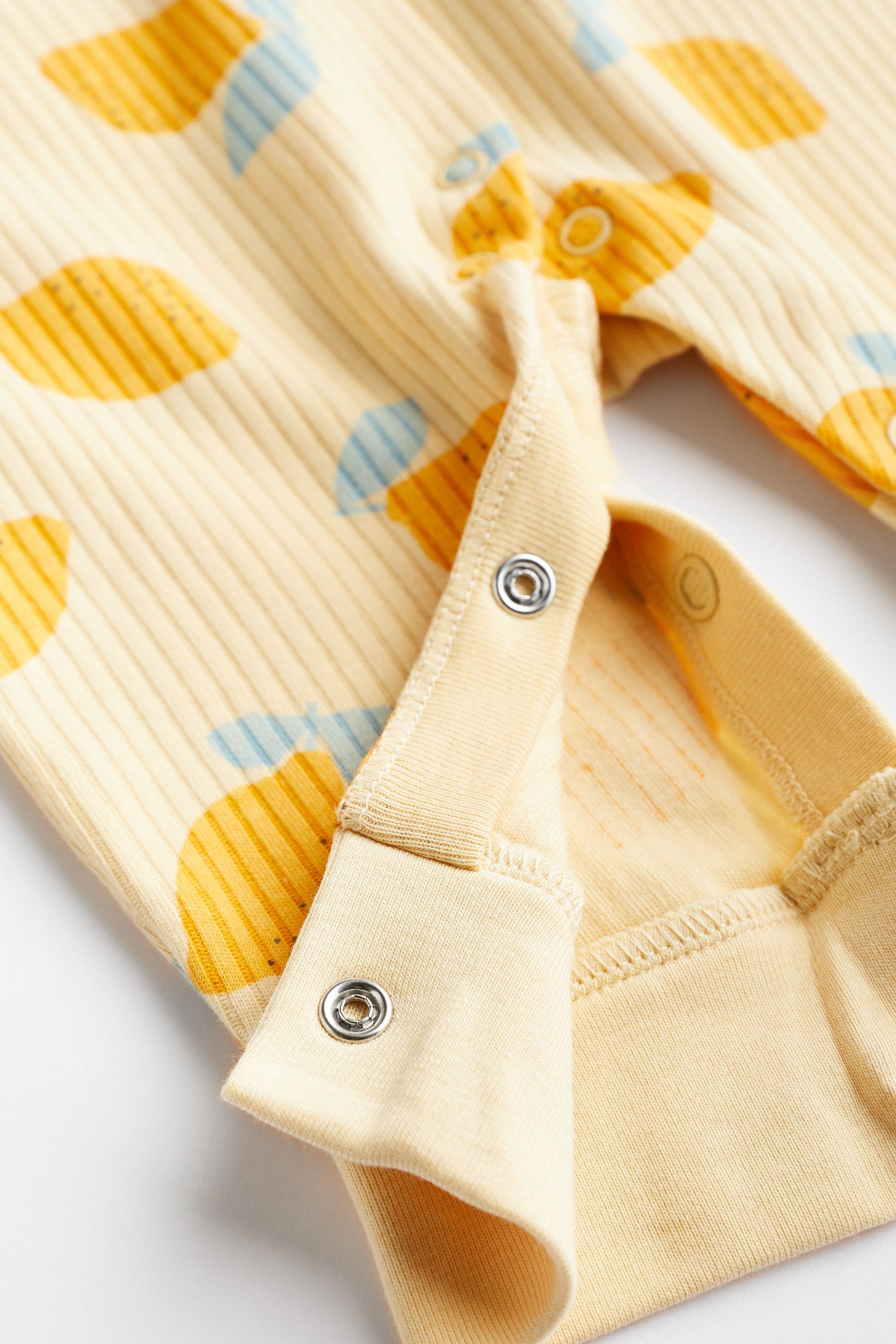 Blue/Yellow Footless Baby Sleepsuits 3 Pack (0mths-3yrs)