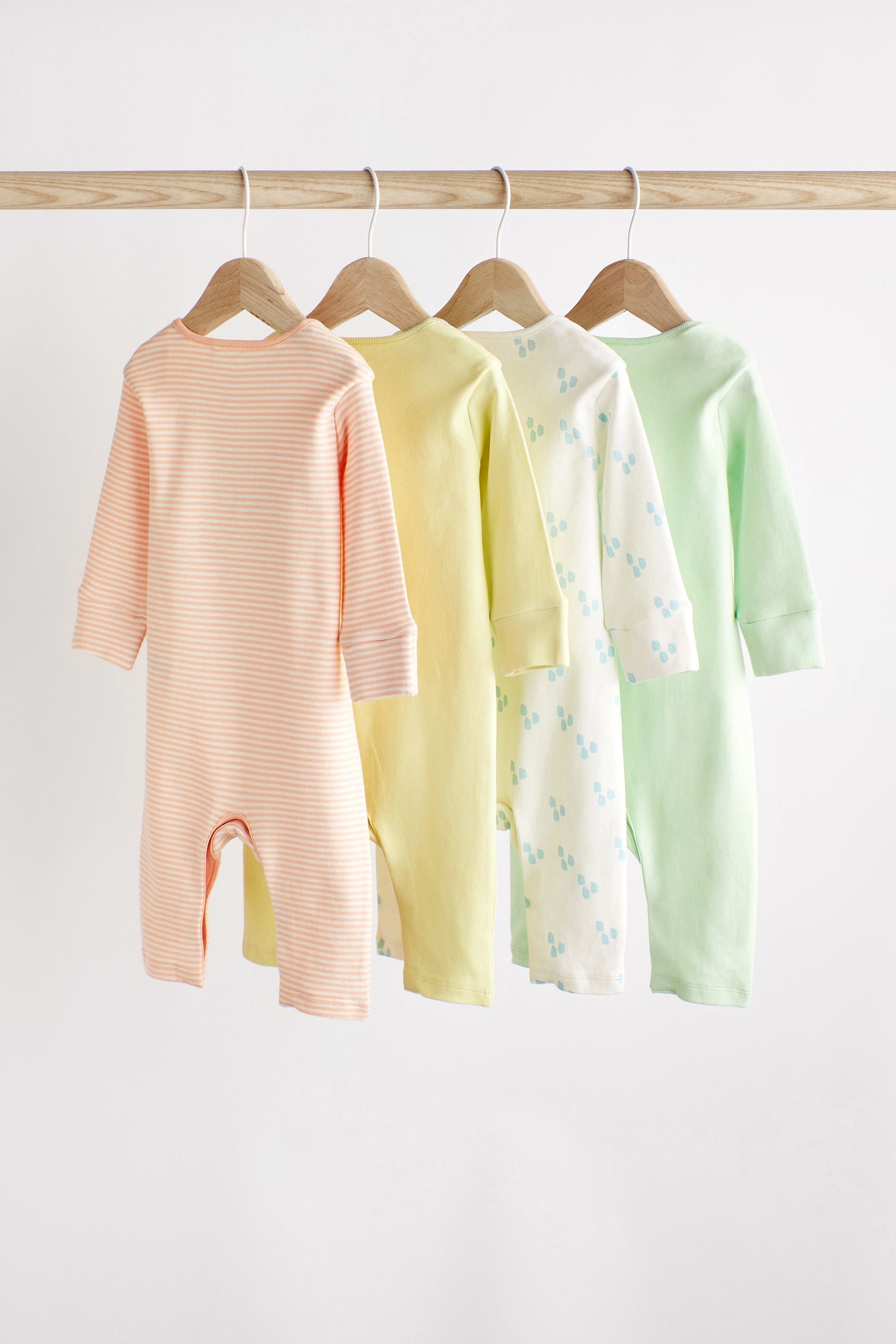 Multi Pastel Baby Sleepsuits 4 Pack (0-2yrs)