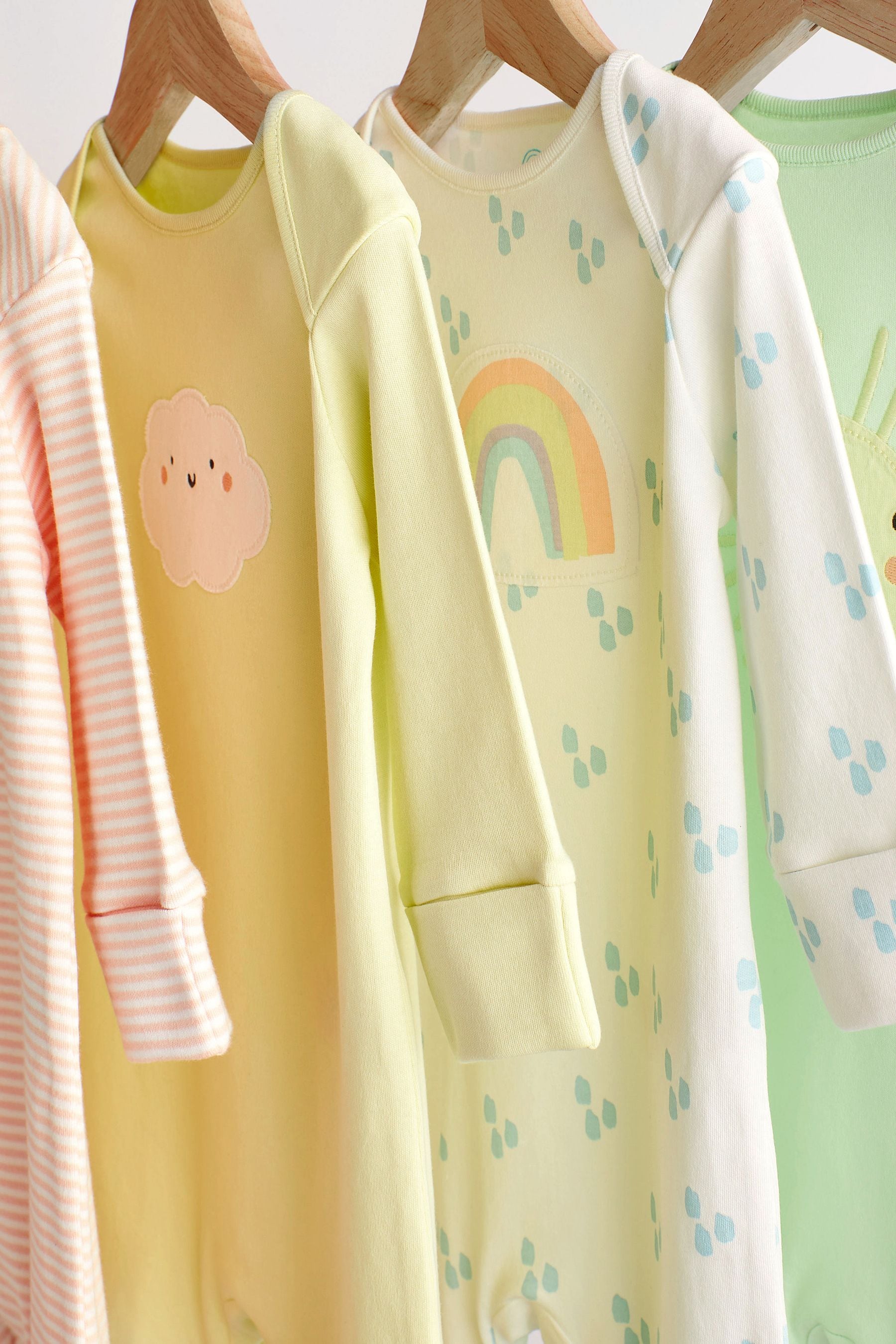 Multi Pastel Baby Sleepsuits 4 Pack (0-2yrs)