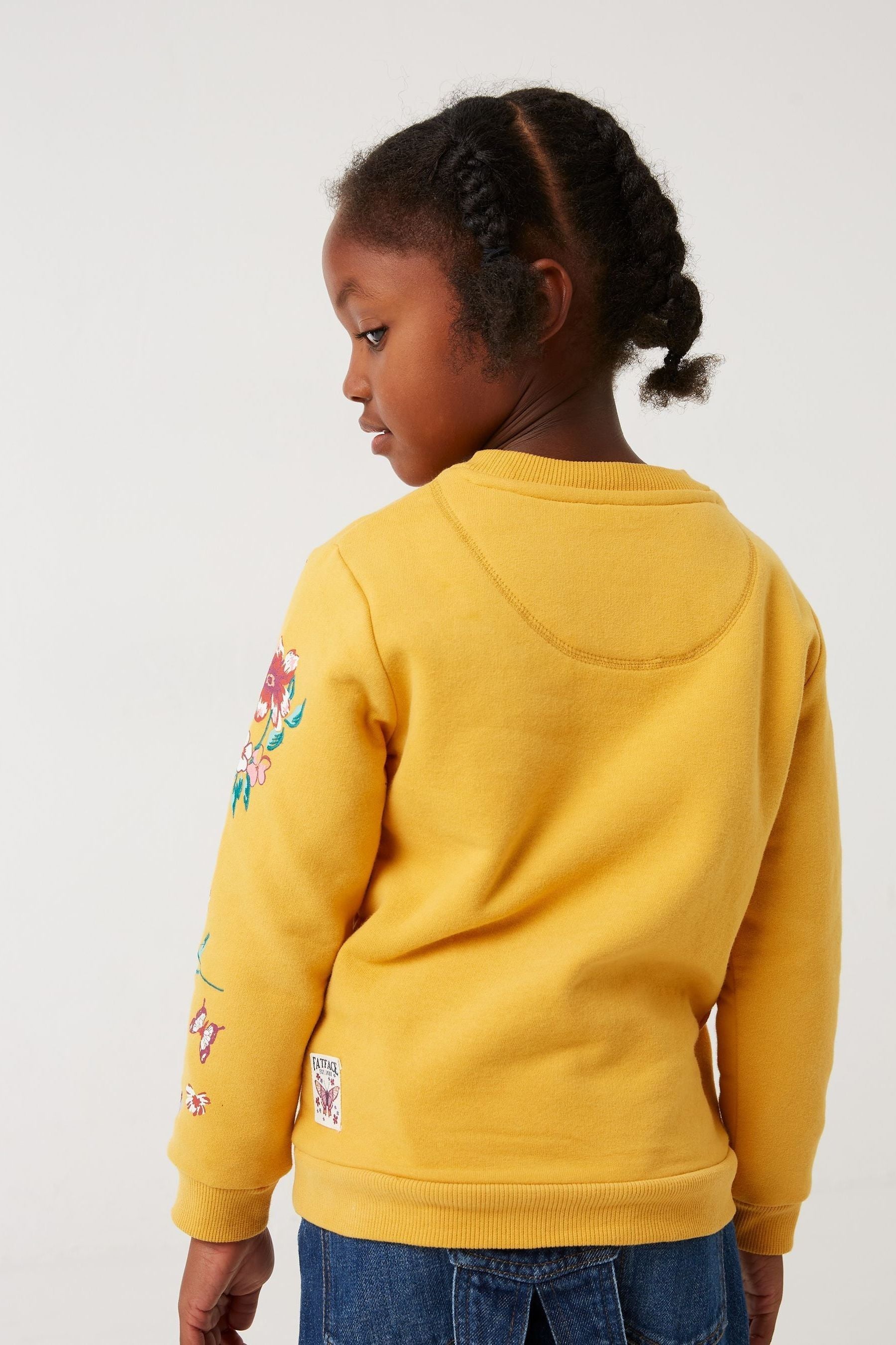 FatFace Yellow Butterfly Crew Sweatshirt