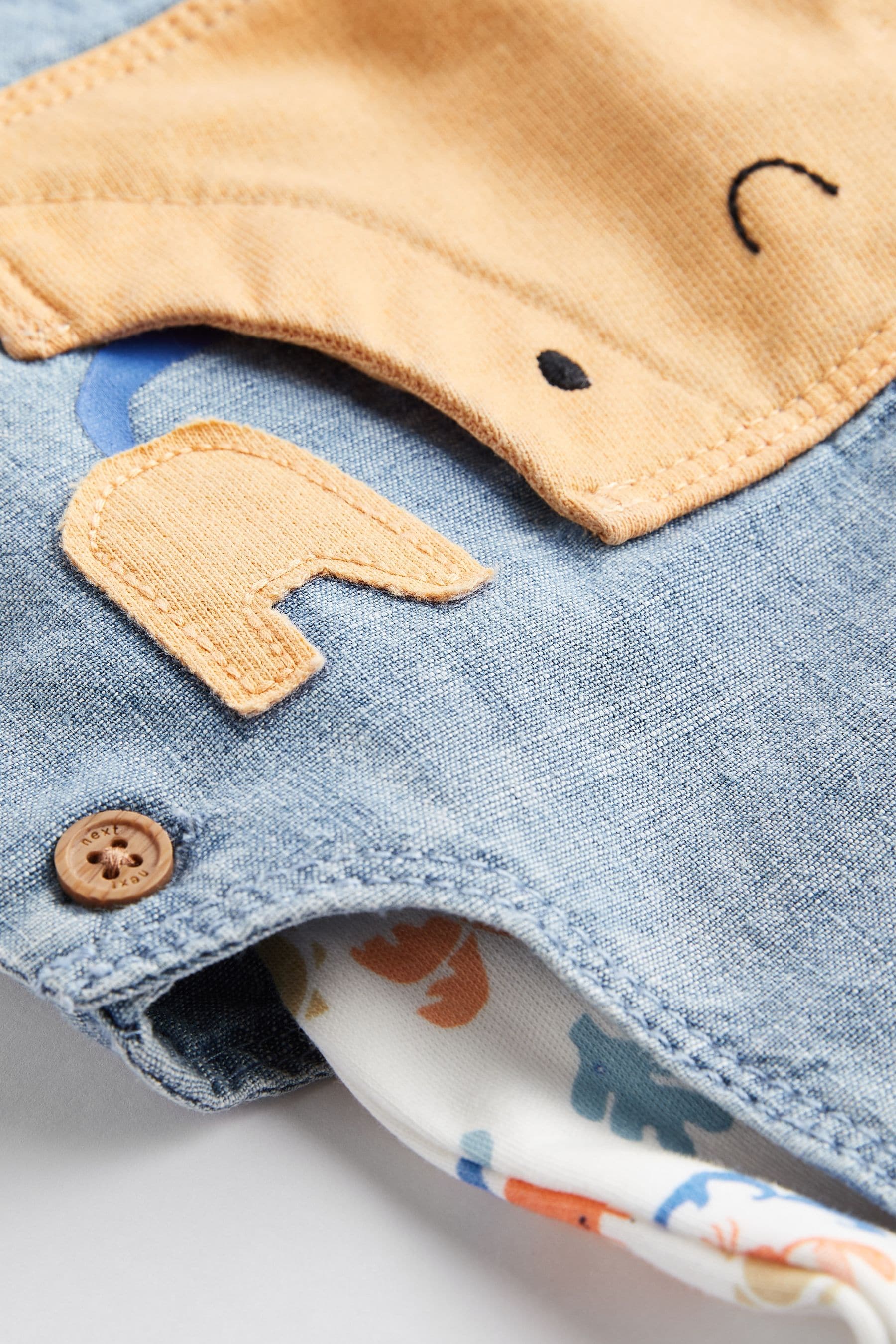 Denim Blue Baby Character Dungarees And Bodysuit 2 Piece Set (0mths-2yrs)