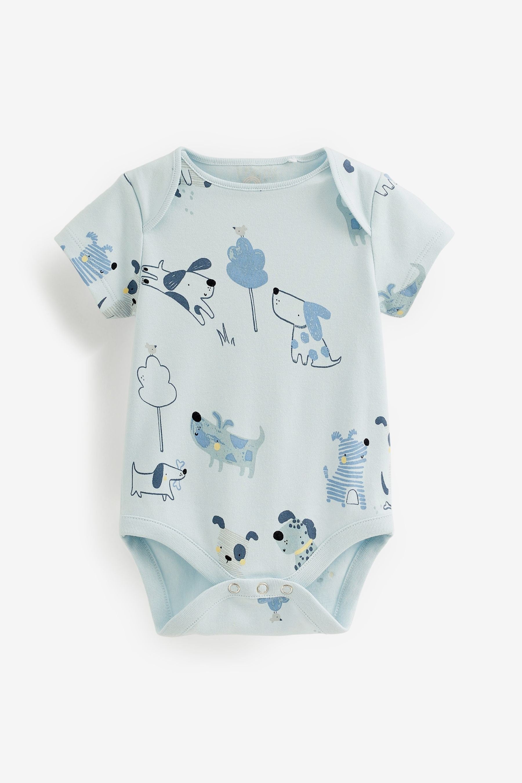 Blue Baby Short Sleeve Bodysuits 3 Pack