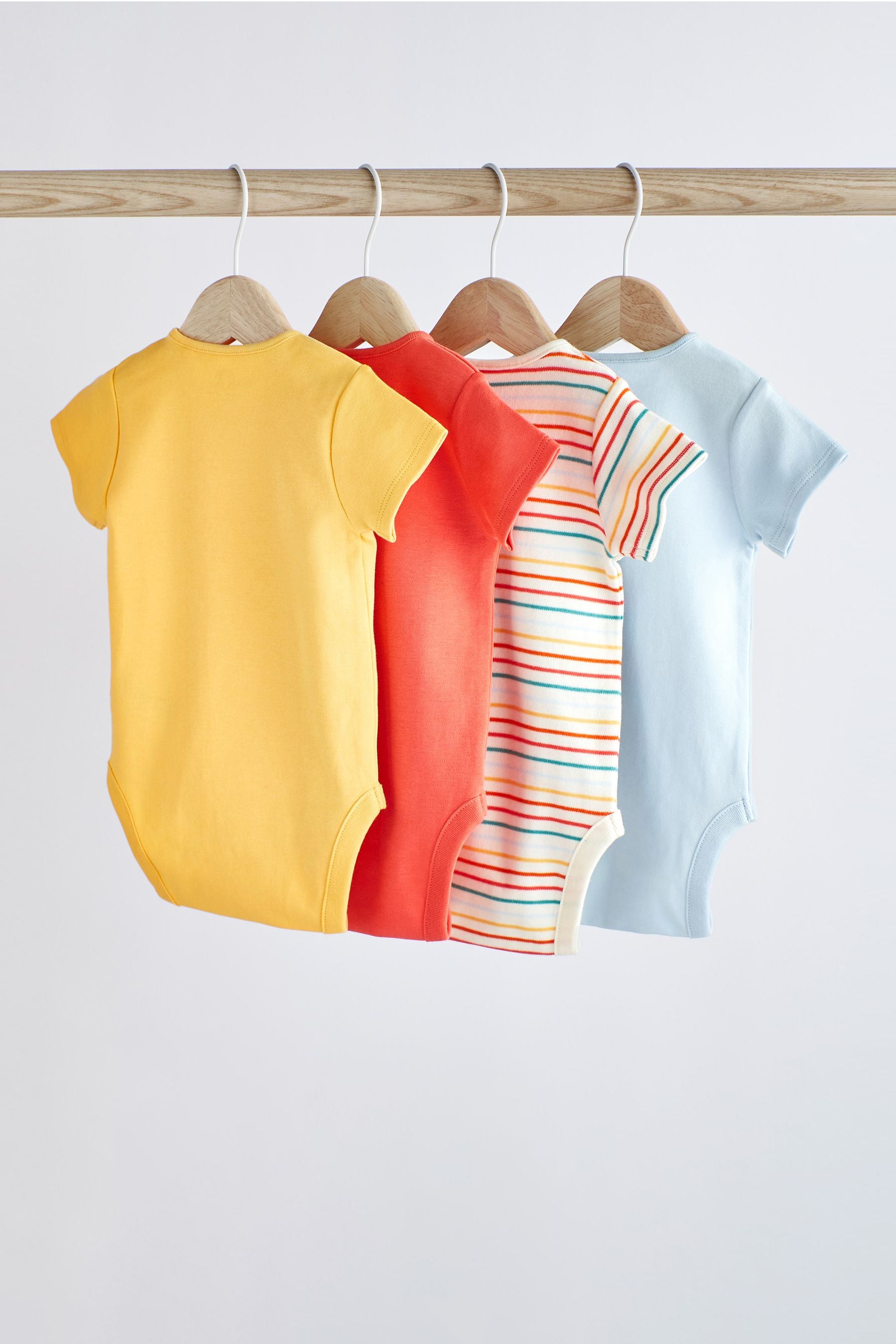 Multi Baby Short Sleeve Bodysuits 4 Pack