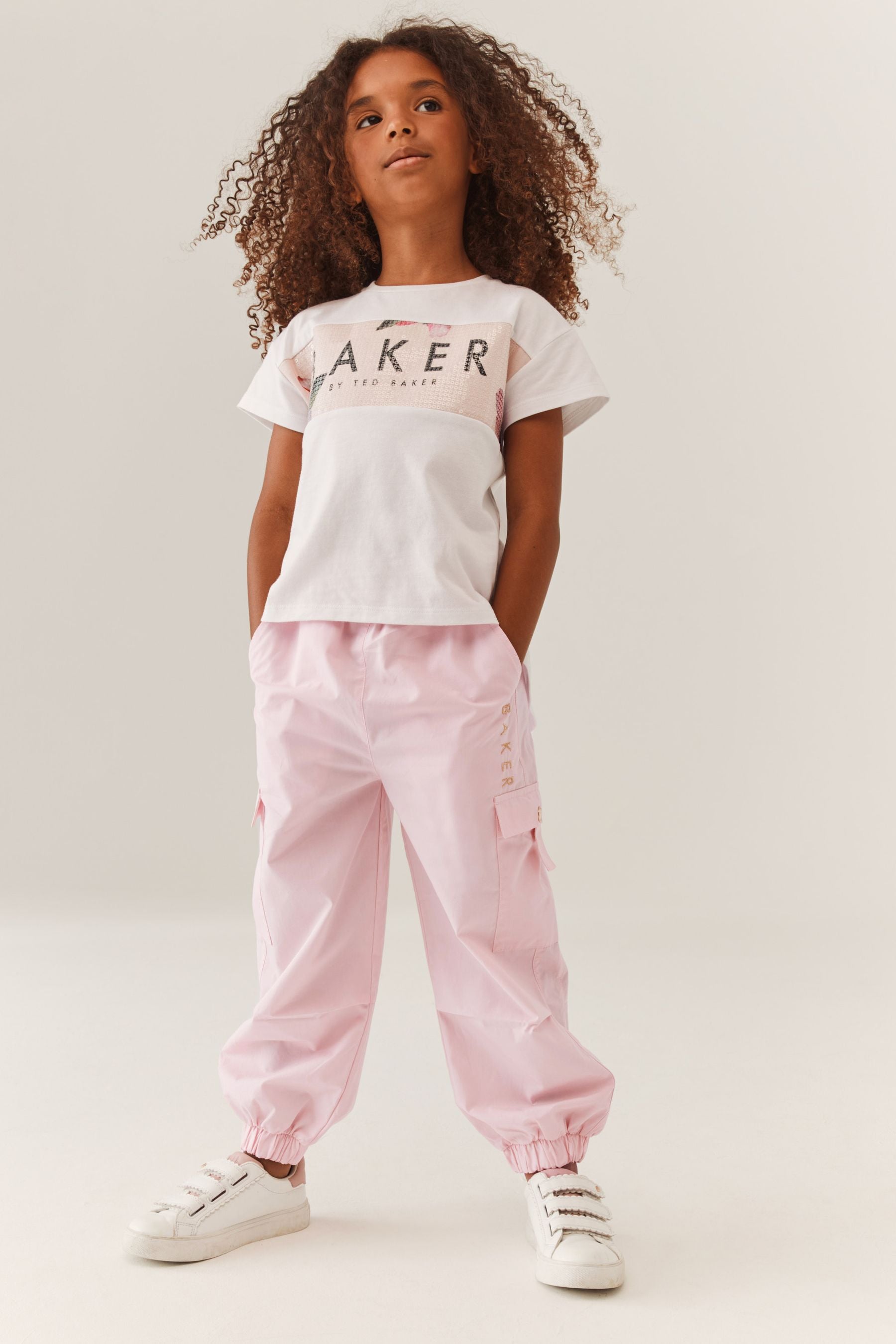 Pink Baker by Ted Baker Pink Parachute Cargo Trousers