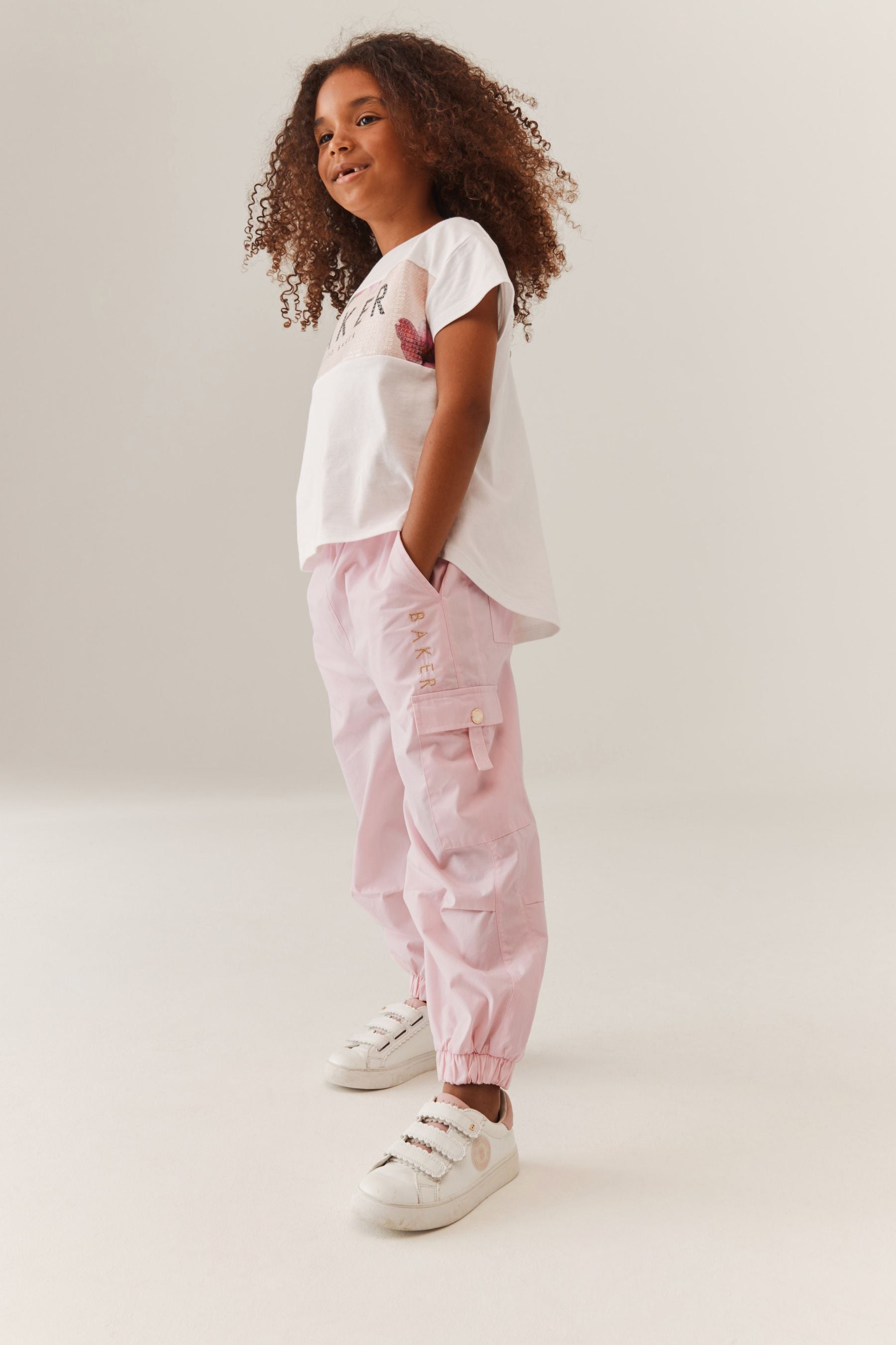 Pink Baker by Ted Baker Pink Parachute Cargo Trousers