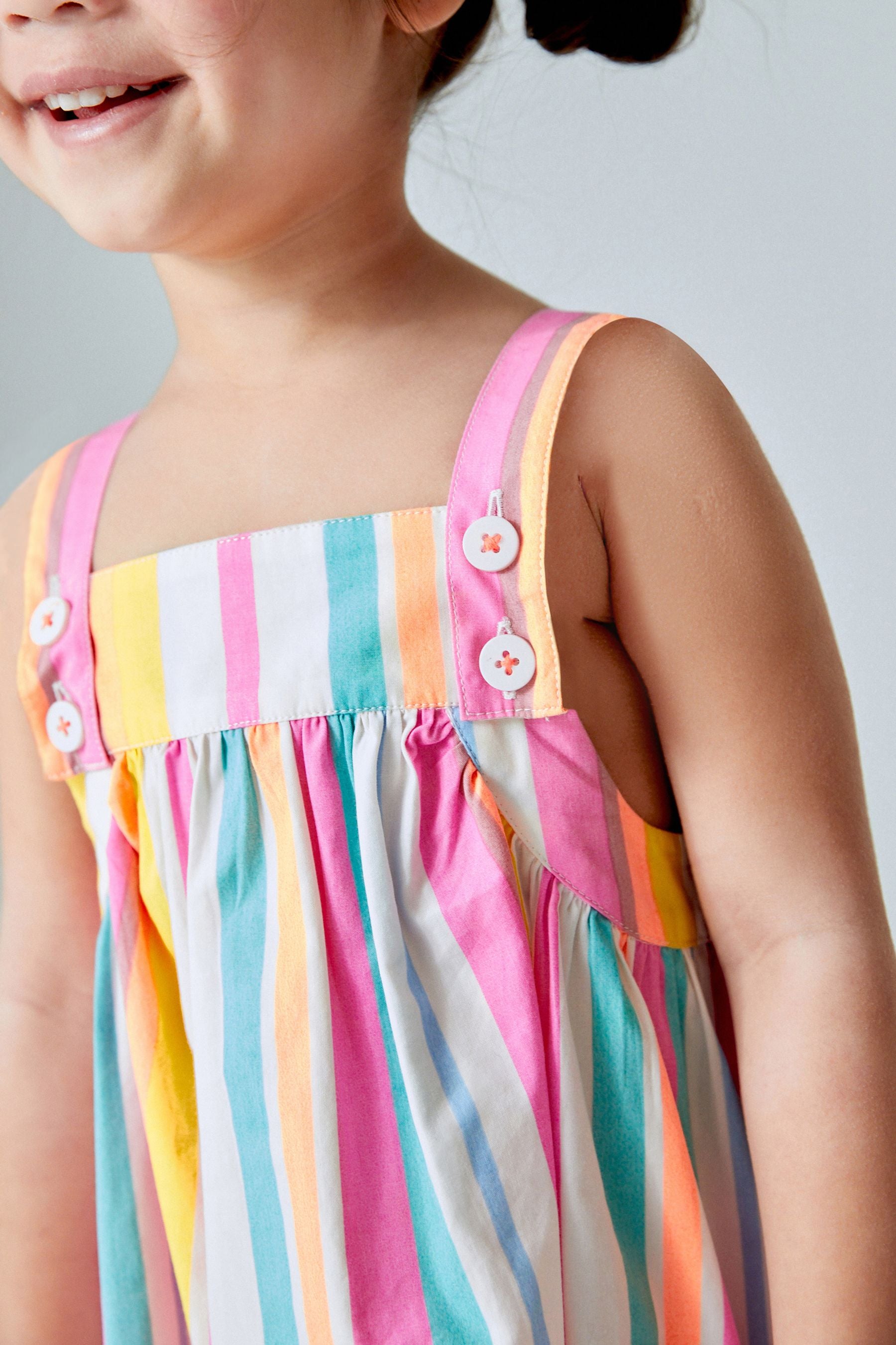 Rainbow Stripe Printed Cotton Sundress (3mths-8yrs)