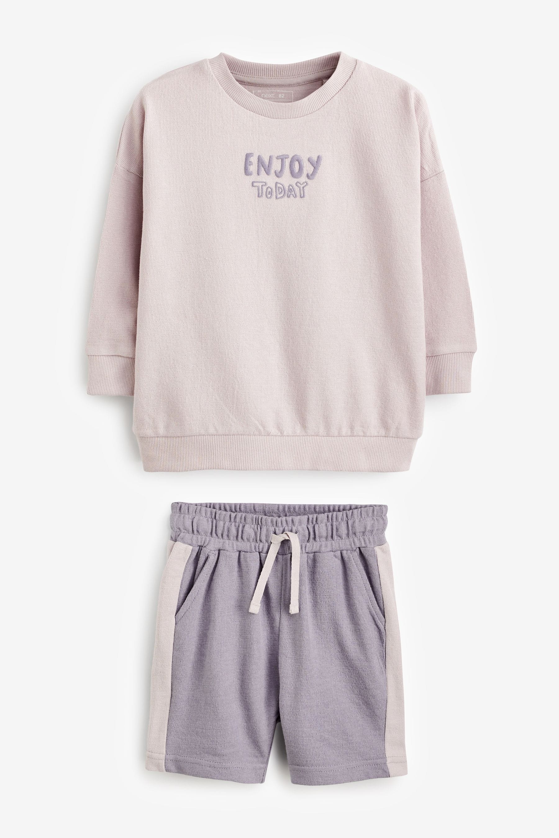 Lilac Purple Long Sleeve Top and Shorts Set (3mths-7yrs)