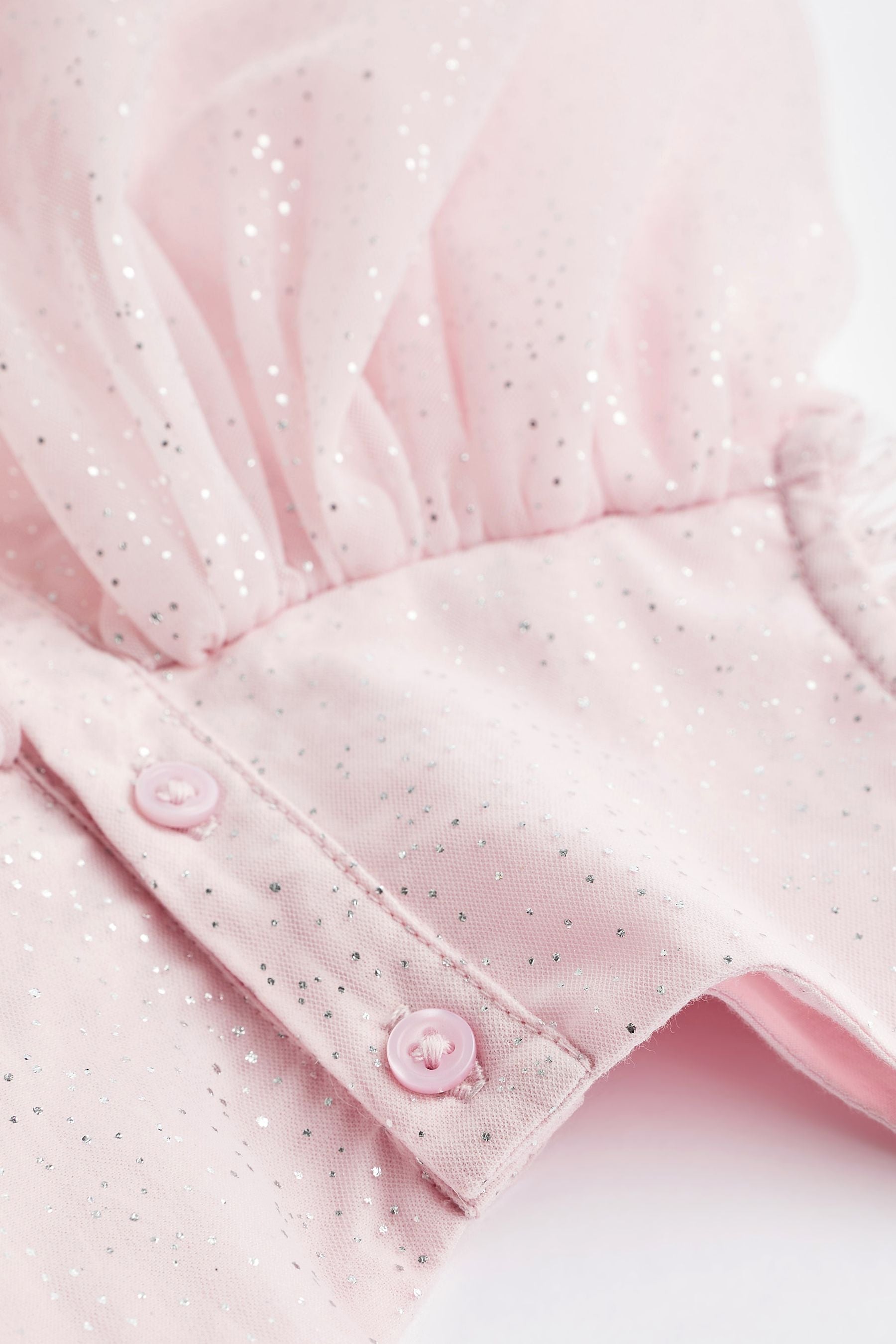 Pale Pink Baby Occasion Embroidered Sparkle Mesh Dress (0mths-2yrs)