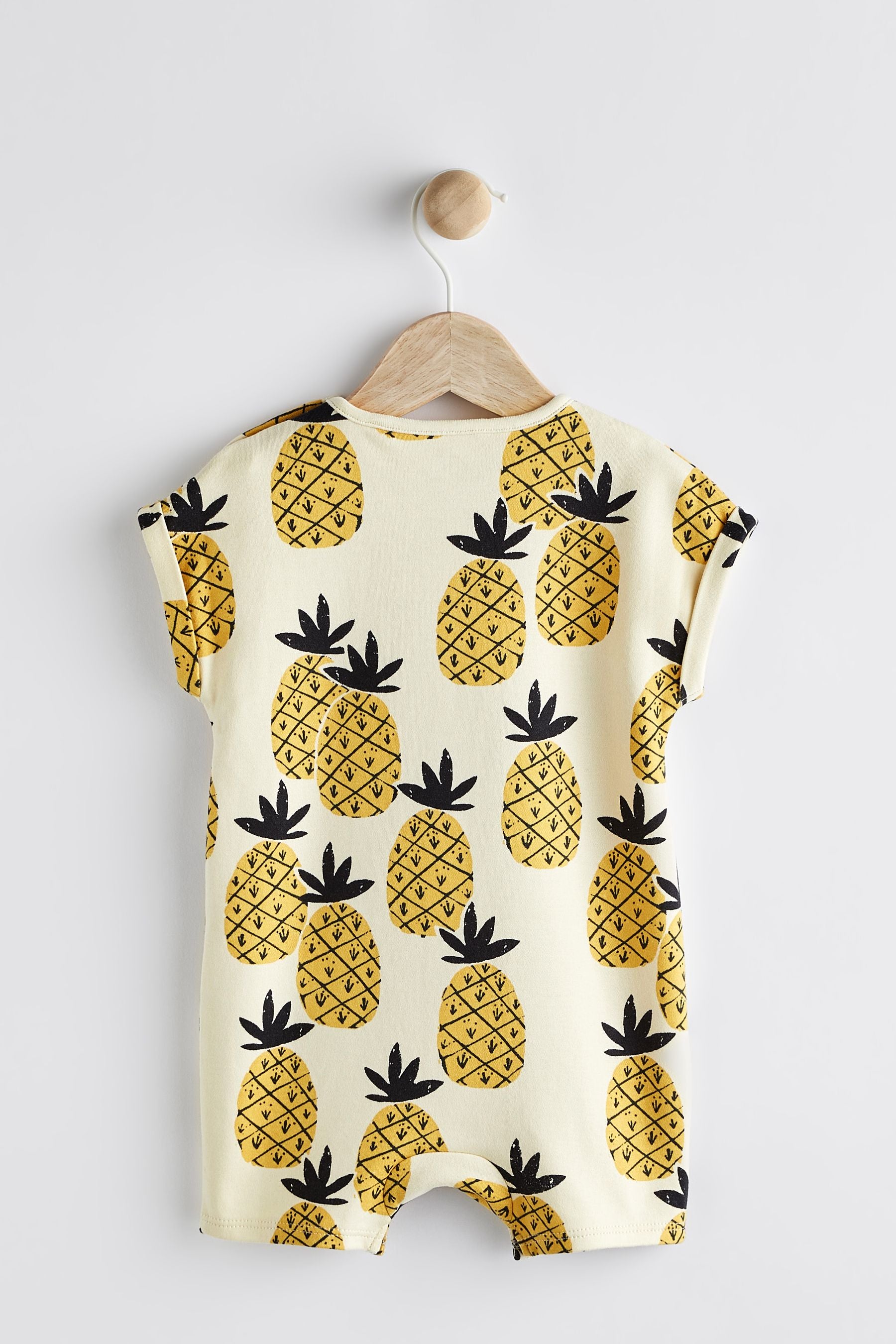 Ochre Yellow Pineapple Baby Single Jersey Romper (0mths-3yrs)