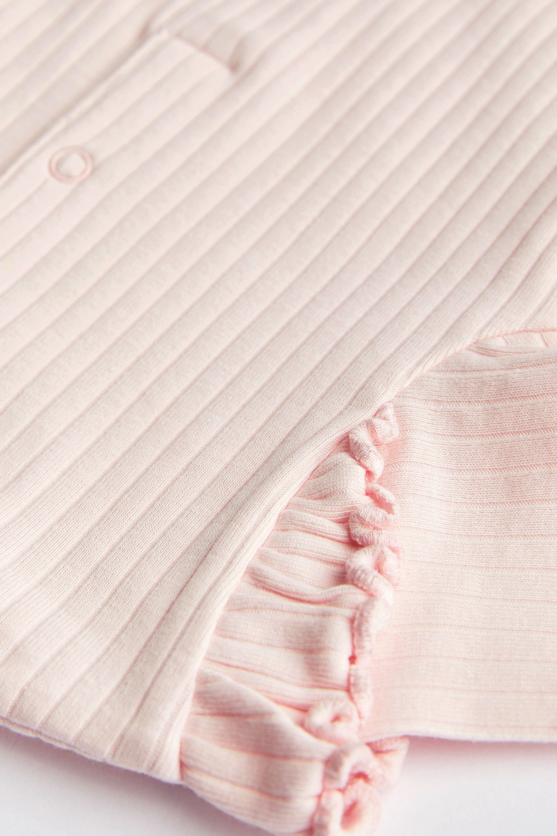 Pink/White Short Frill Sleeved Bodysuits 2 Pack