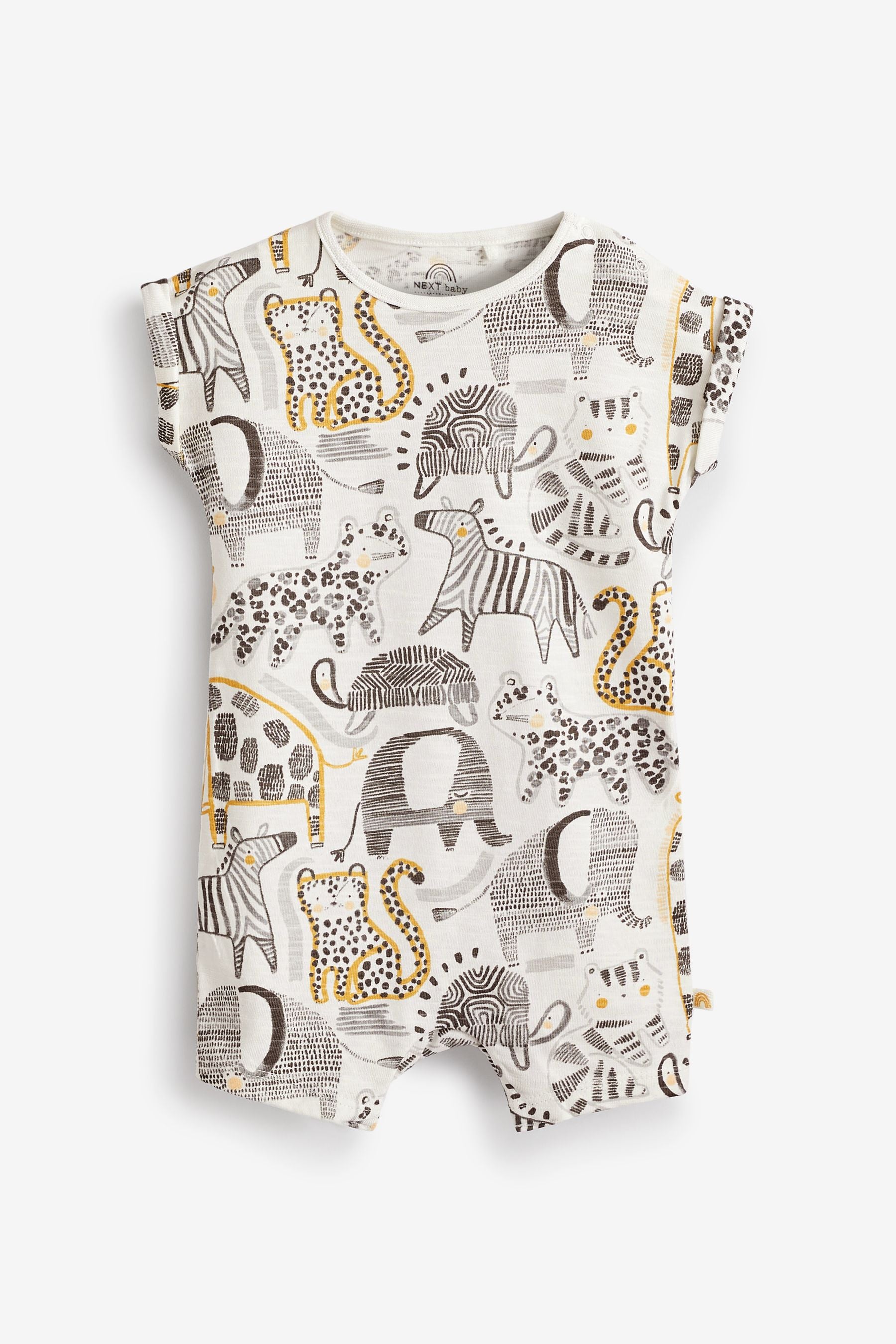 Monochrome Safari Baby Romper 3 Pack (0mths-3yrs)