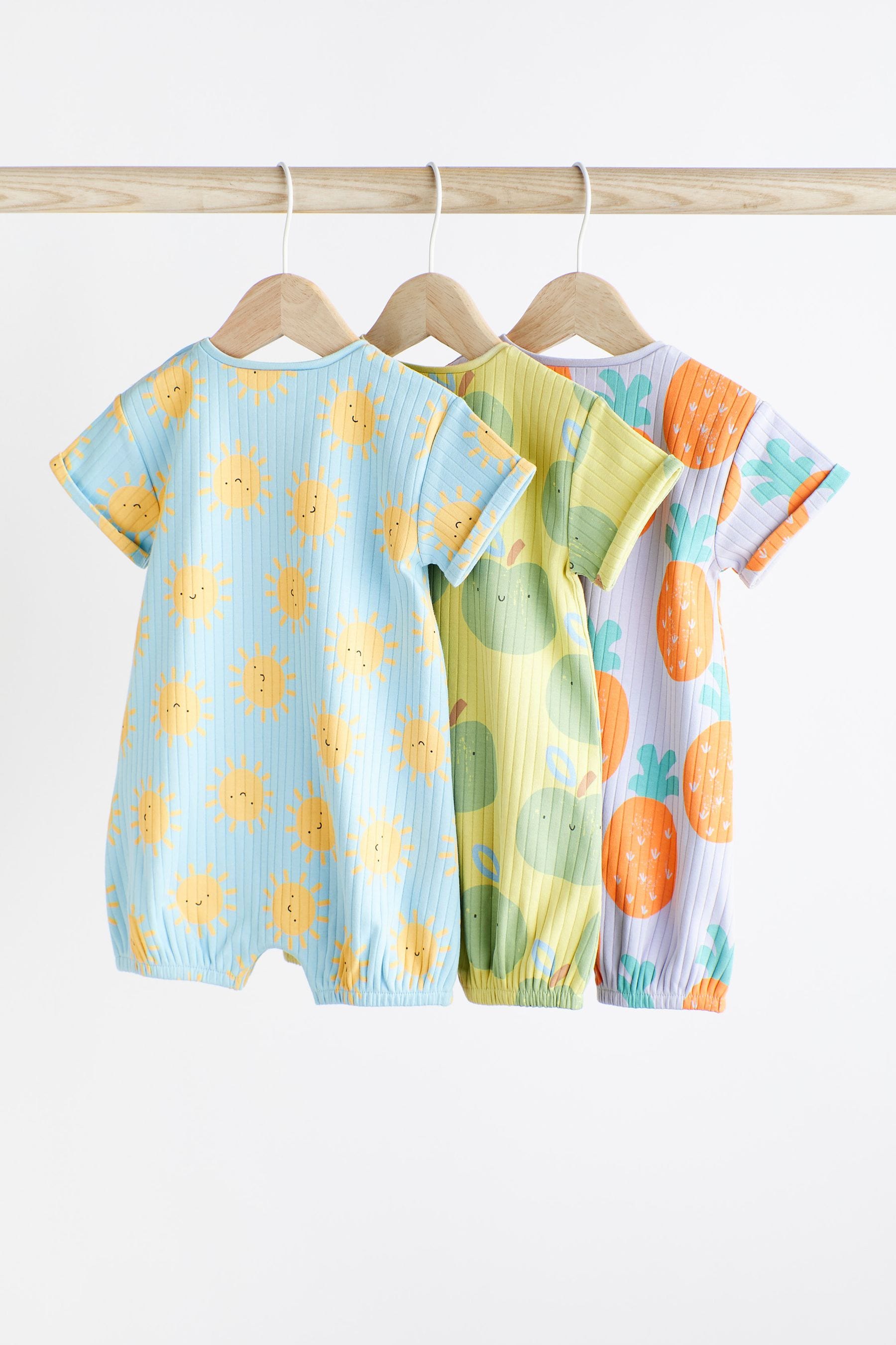 Multi Pastel Baby Romper 3 Pack (0mths-3yrs)