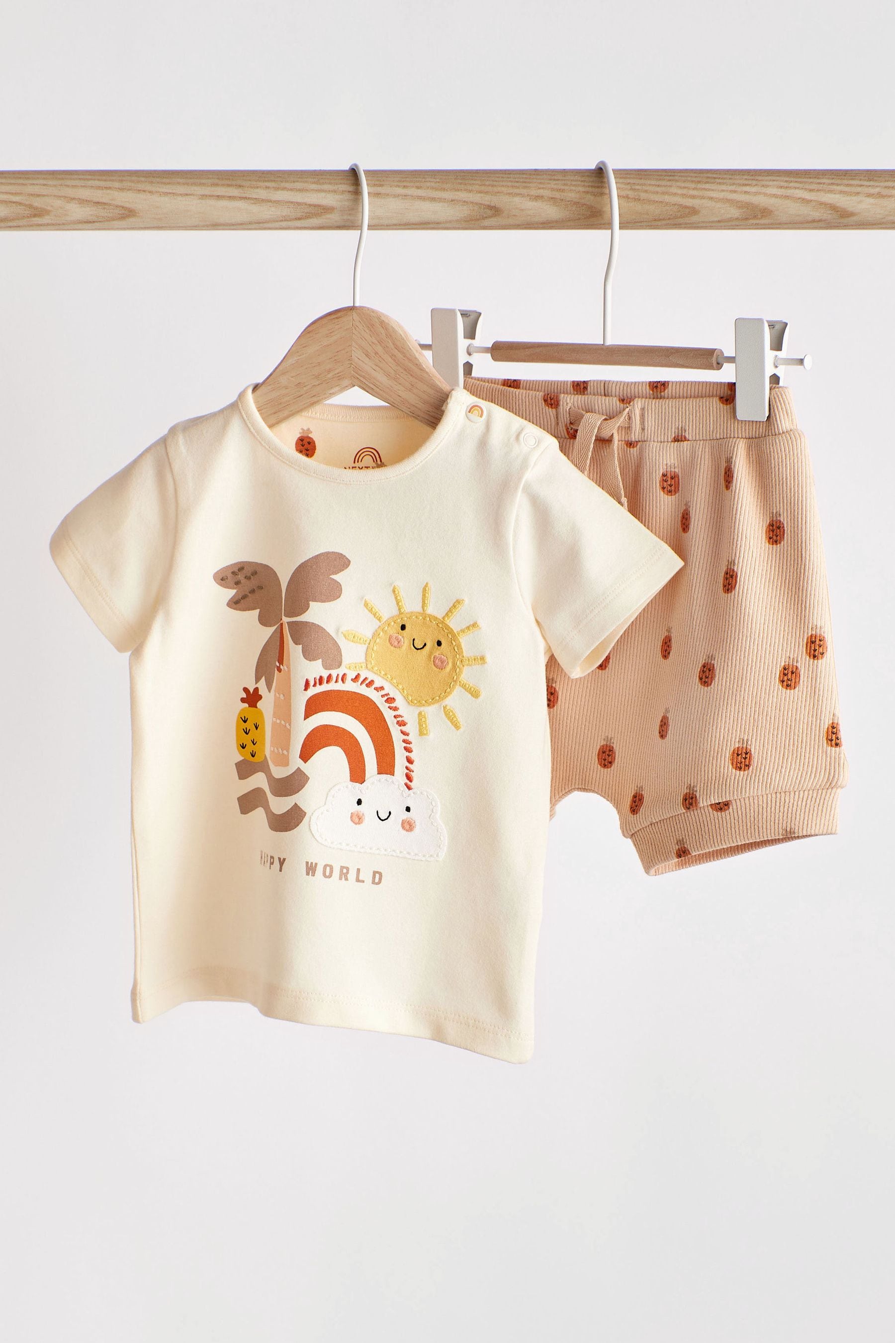 Multi Bright Baby T-Shirt And Shorts 2 Piece Set (0mths-2yrs)