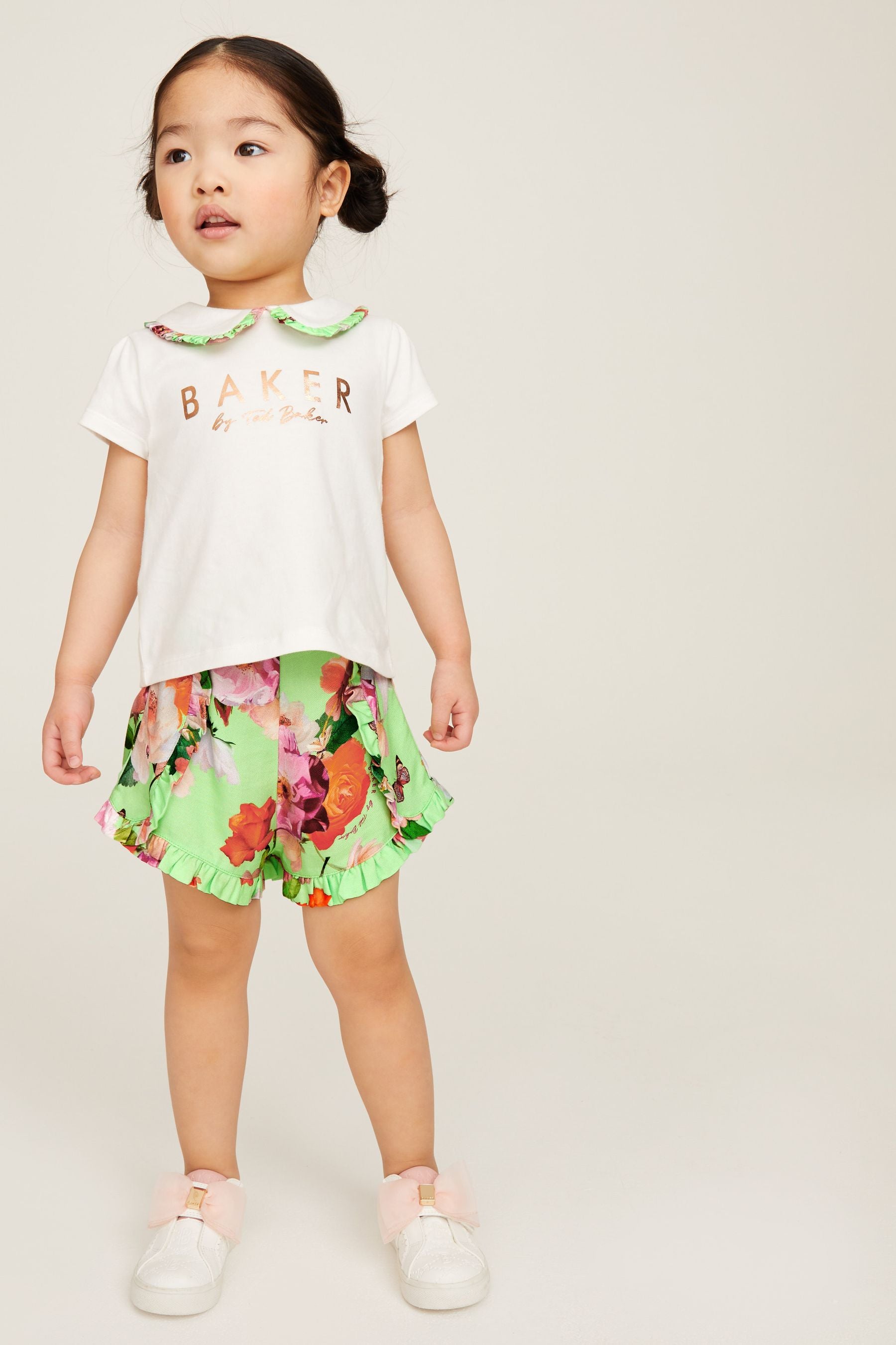 Green Baker by Ted Baker Green Short and Collar T-Shirt Set