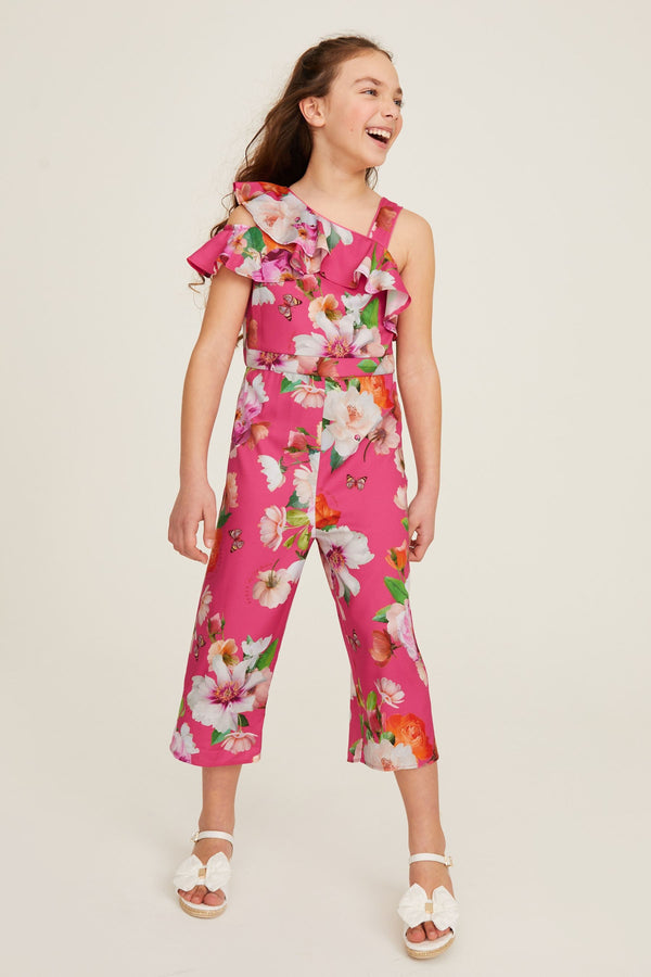 Pink Baker by Ted Baker Pink Floral Frilled Jumpsuit