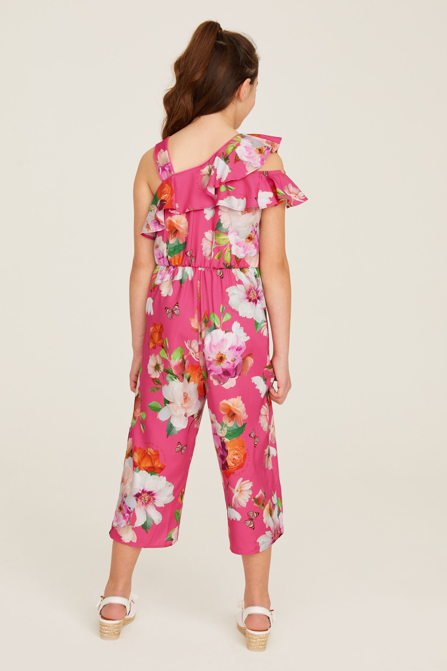 Pink Baker by Ted Baker Pink Floral Frilled Jumpsuit