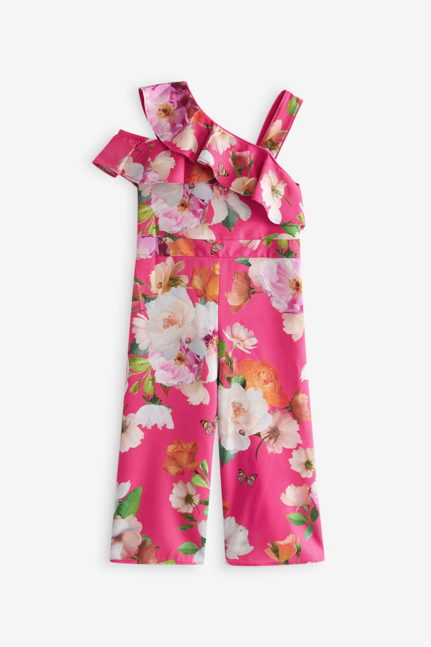 Pink Baker by Ted Baker Pink Floral Frilled Jumpsuit