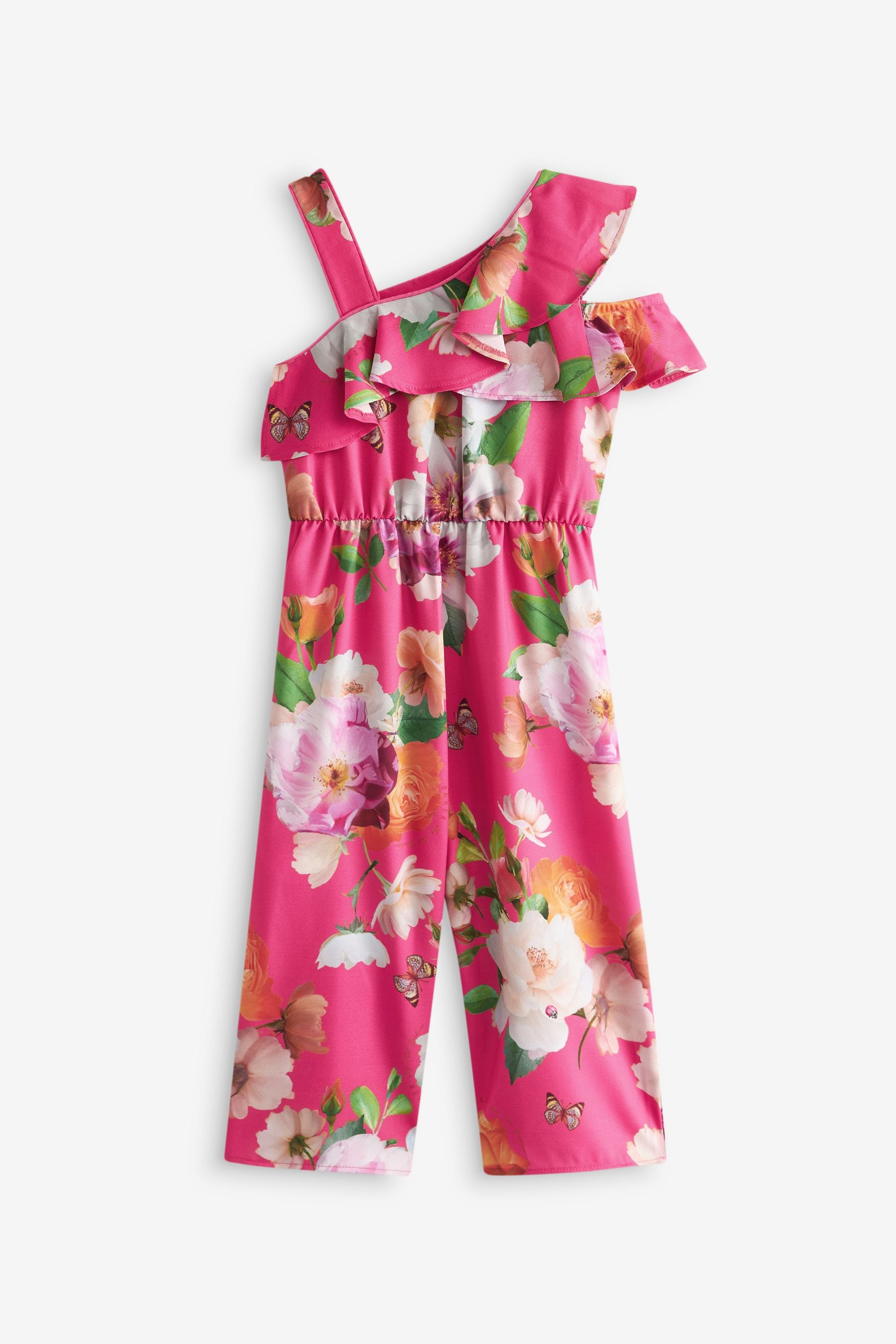 Pink Baker by Ted Baker Pink Floral Frilled Jumpsuit