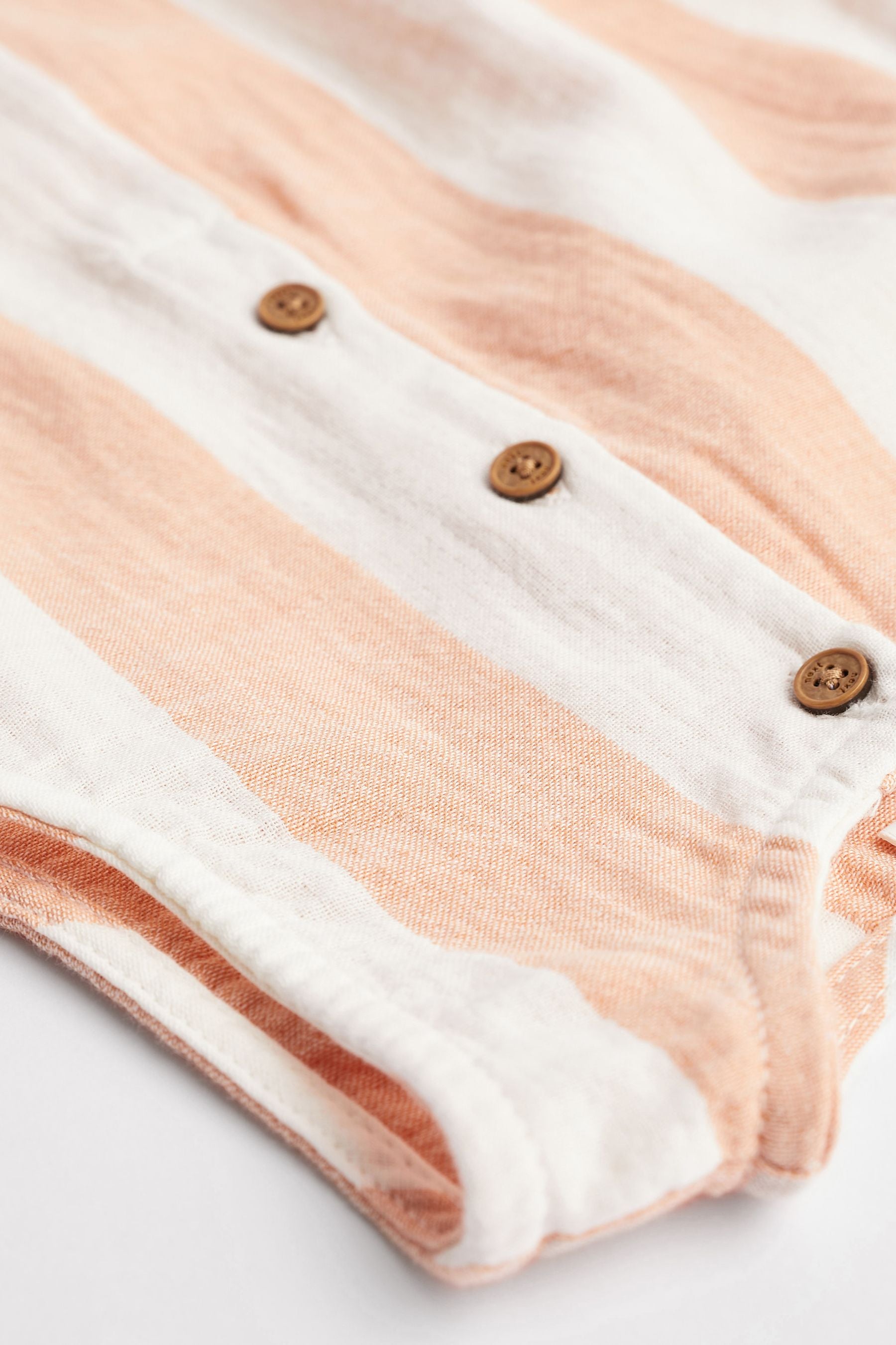 Peach Pink Stripe Toweling Baby Playsuit (0mths-3yrs)