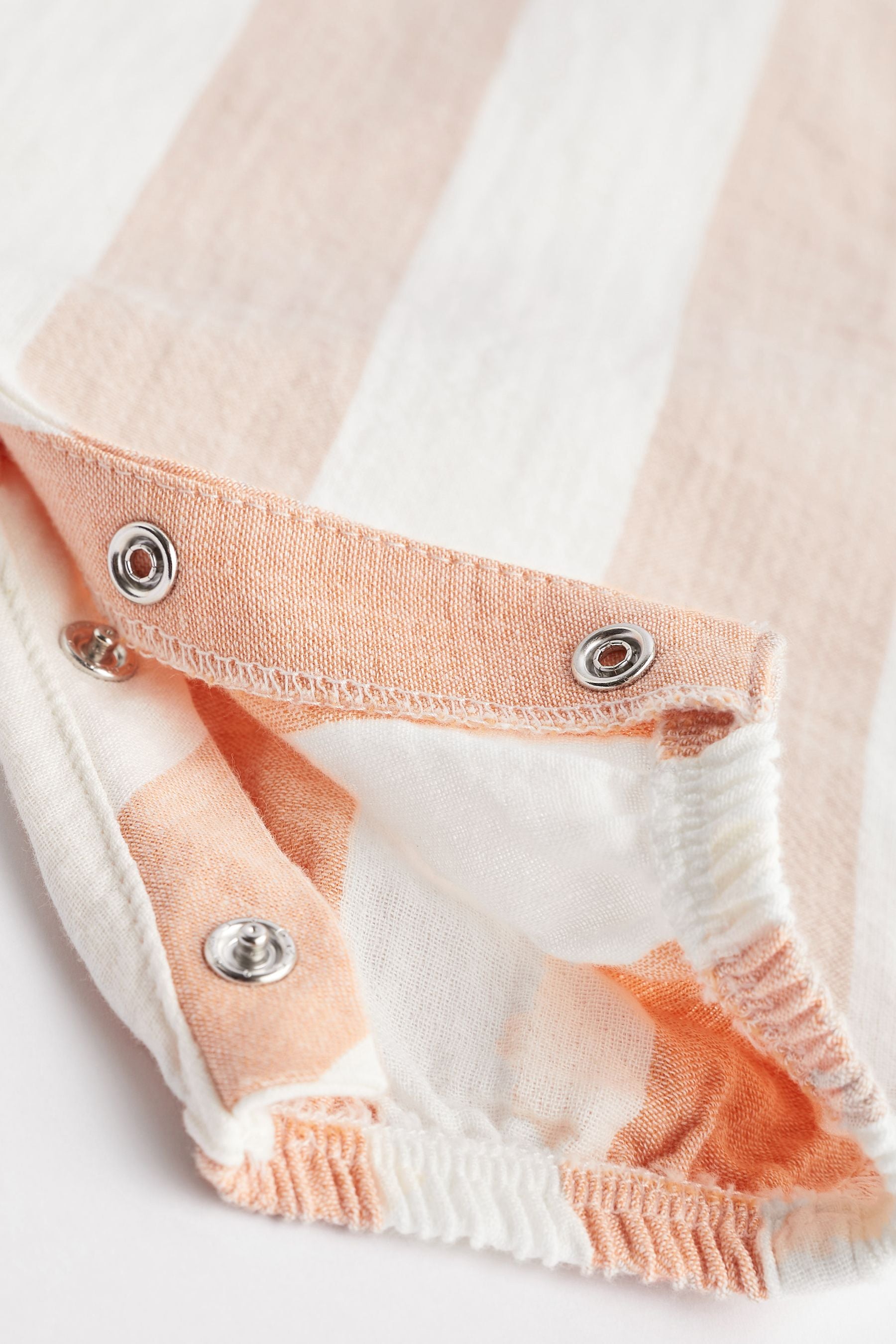 Peach Pink Stripe Toweling Baby Playsuit (0mths-3yrs)