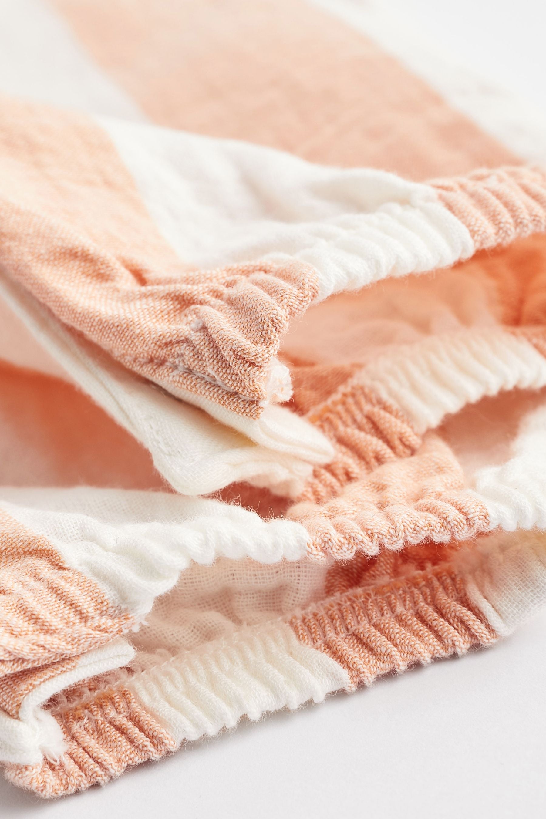 Peach Pink Stripe Toweling Baby Playsuit (0mths-3yrs)