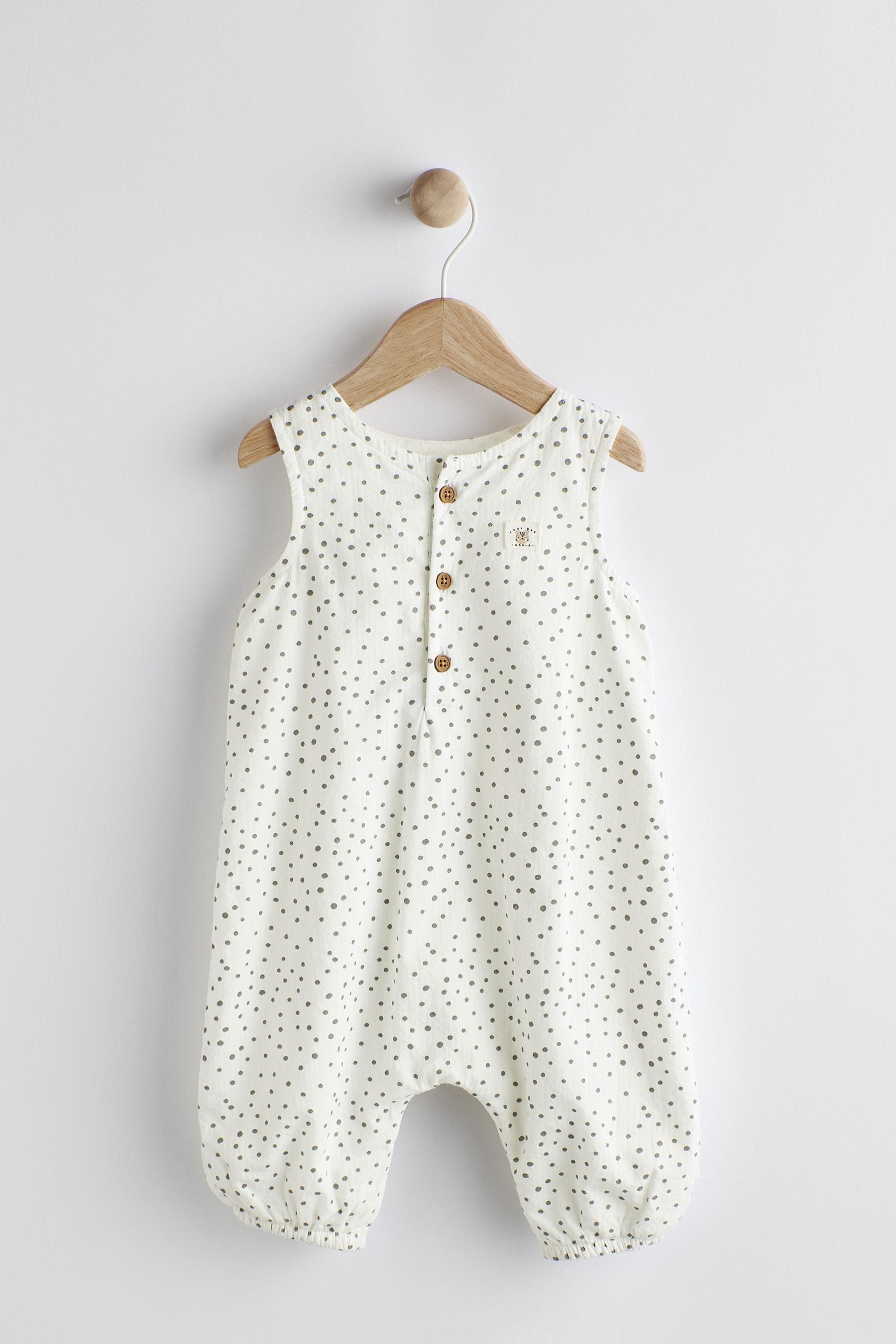 White/Spot Baby Jersey Romper (0-18mths)