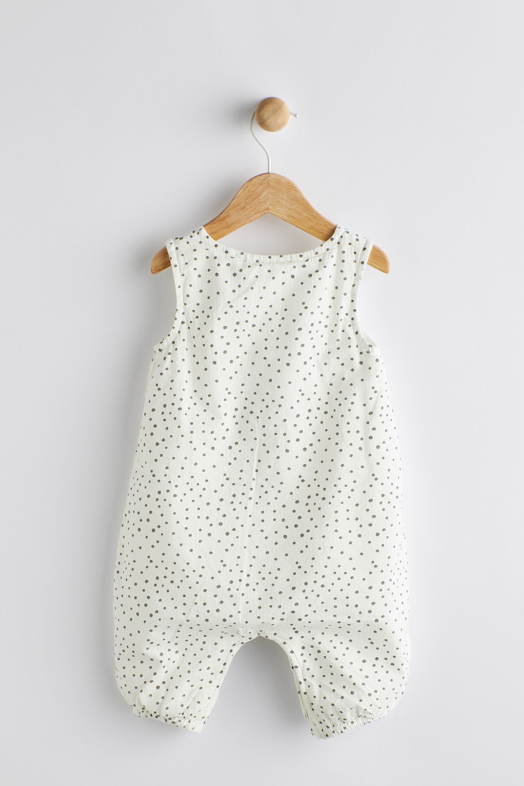 White/Spot Baby Jersey Romper (0-18mths)