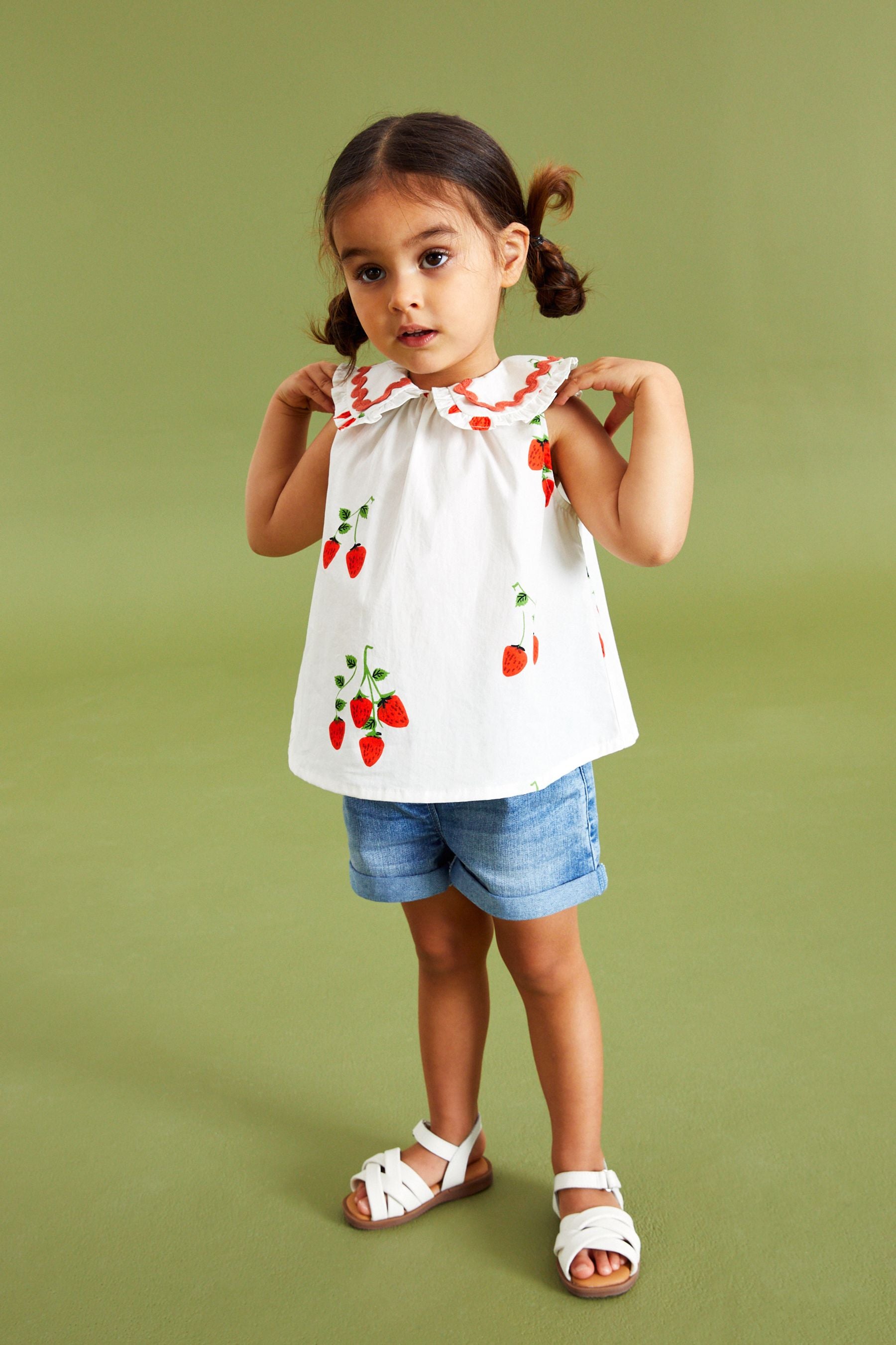 Red Strawberry Print Blouse (3mths-7yrs)