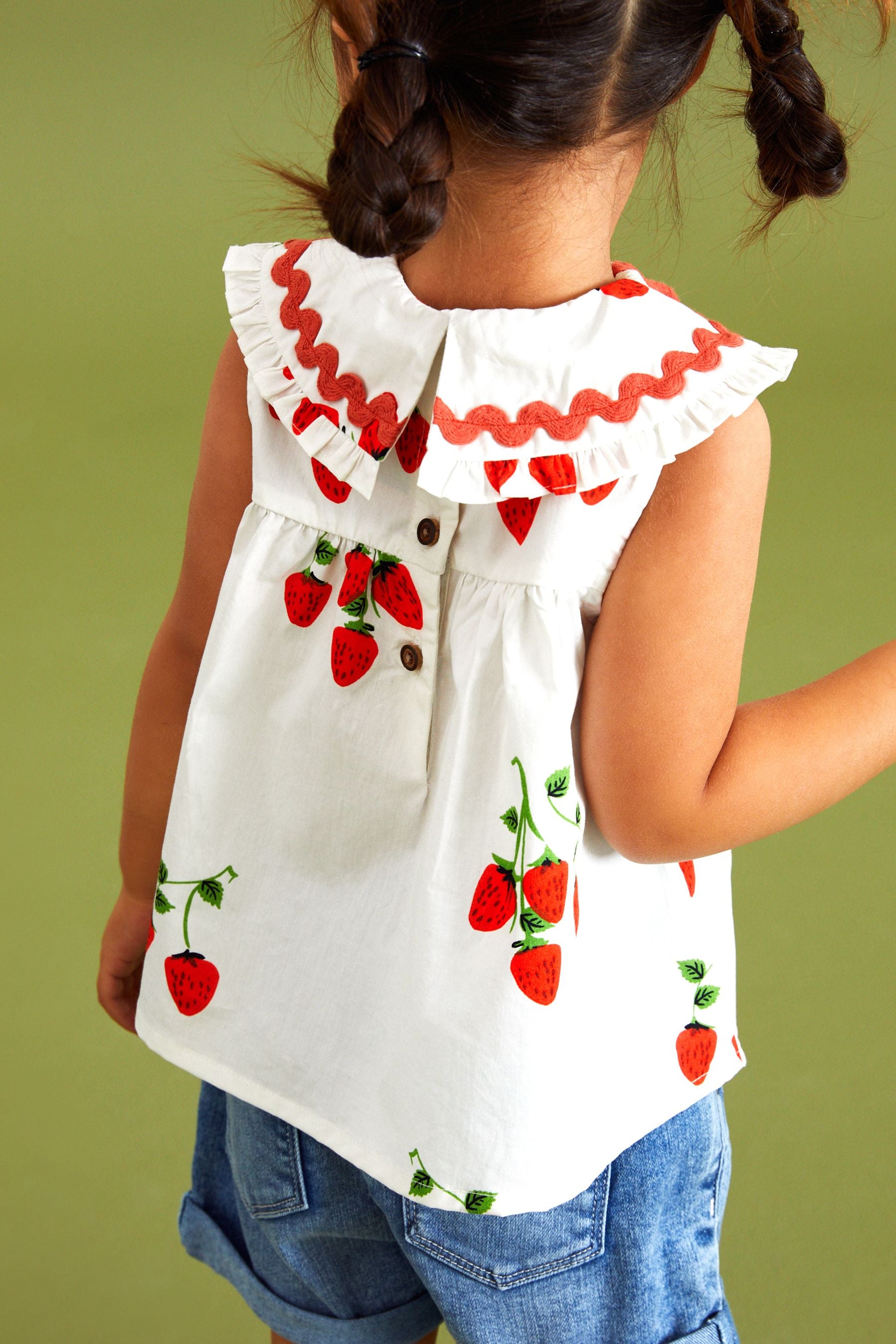 Red Strawberry Print Blouse (3mths-7yrs)