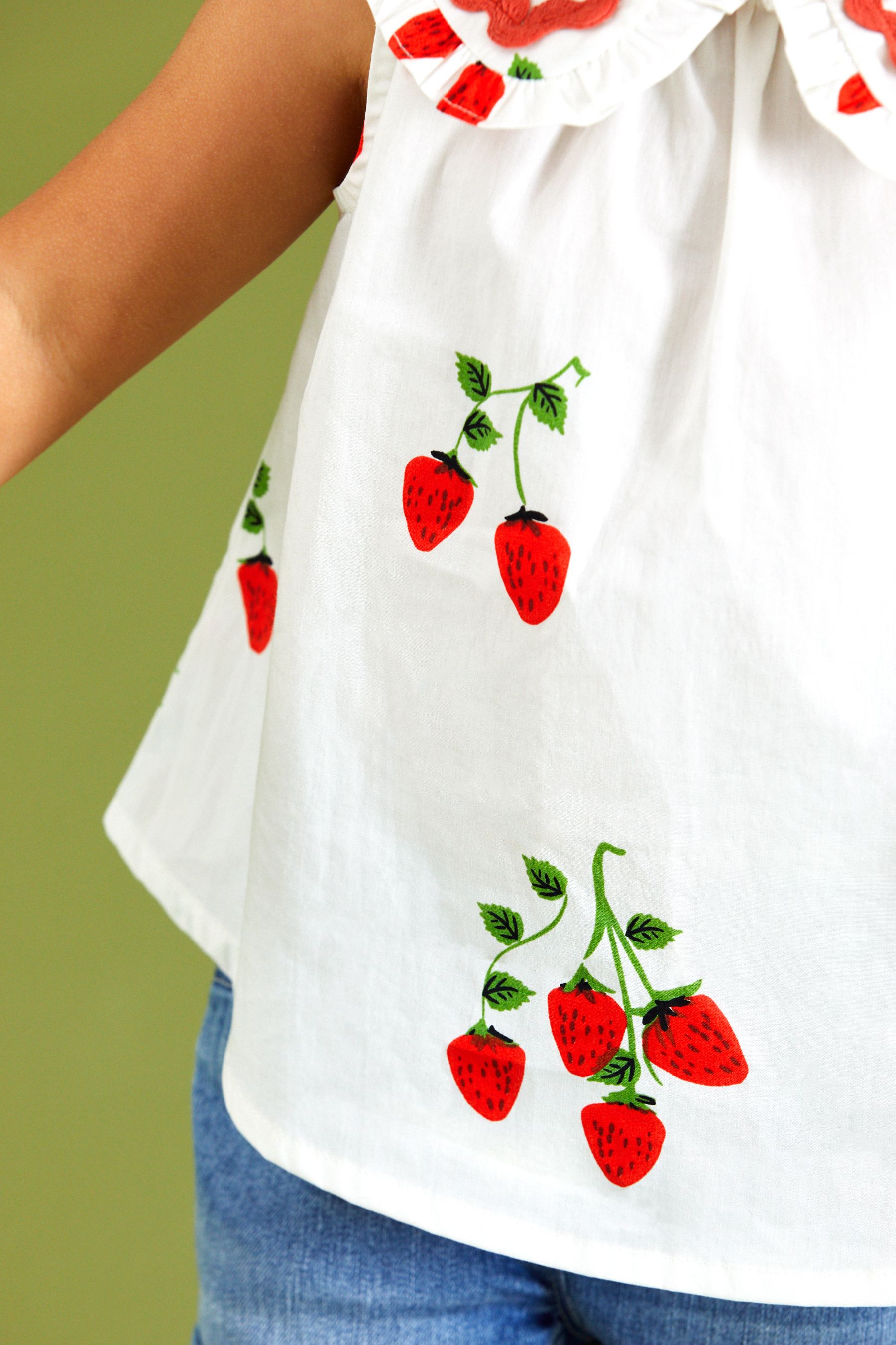 Red Strawberry Print Blouse (3mths-7yrs)