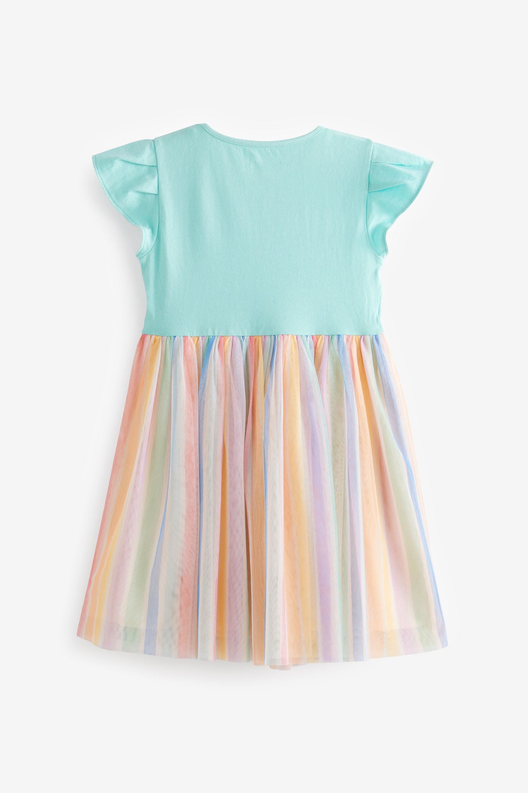 Teal Blue Rainbow Skirt Dress (3-16yrs)