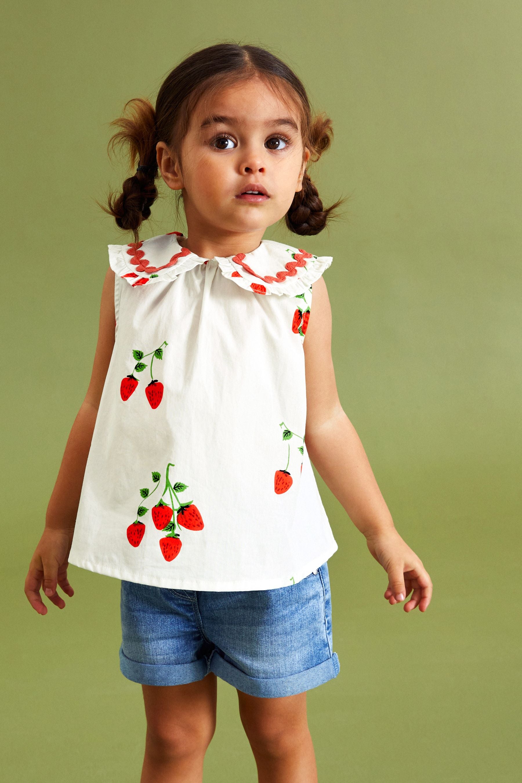 Red Strawberry Print Blouse (3mths-7yrs)