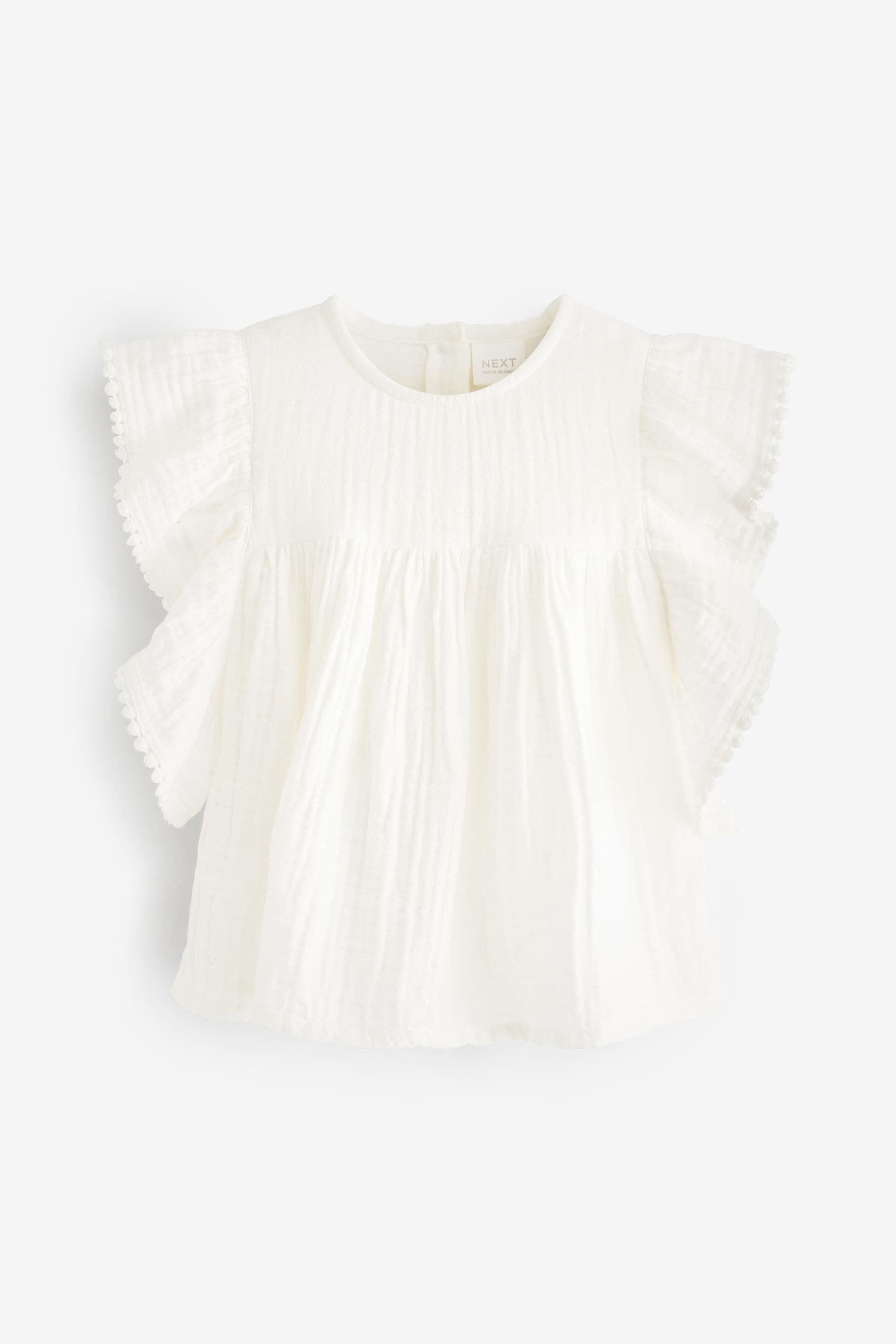 White Cotton Ruffle Blouse (3mths-7yrs)