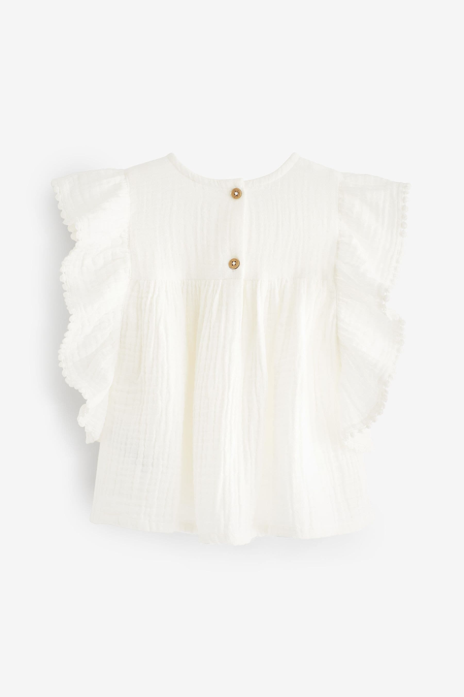 White Cotton Ruffle Blouse (3mths-7yrs)