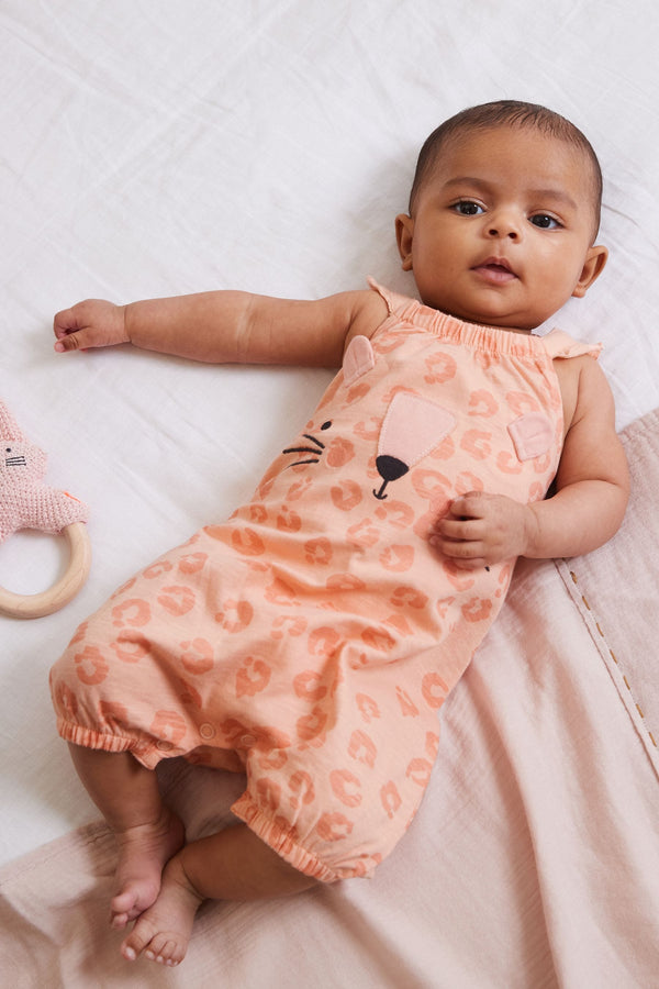 Pink Character Baby Jersey Romper