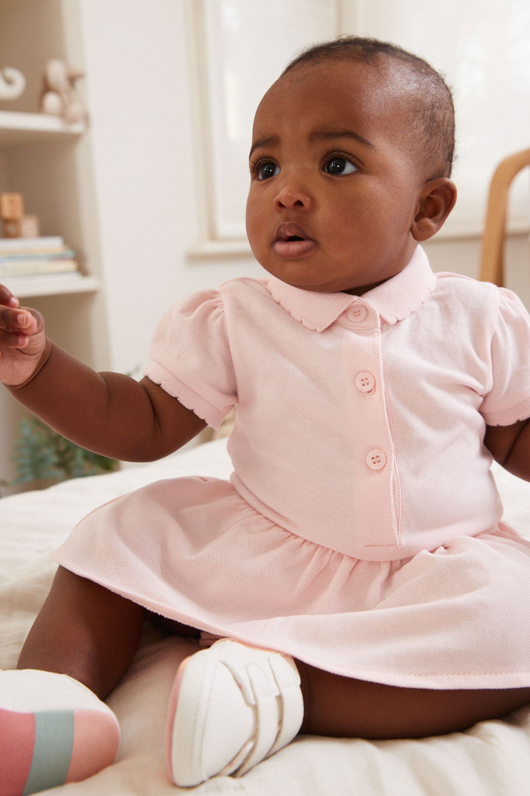 Pink Baby Polo Romper