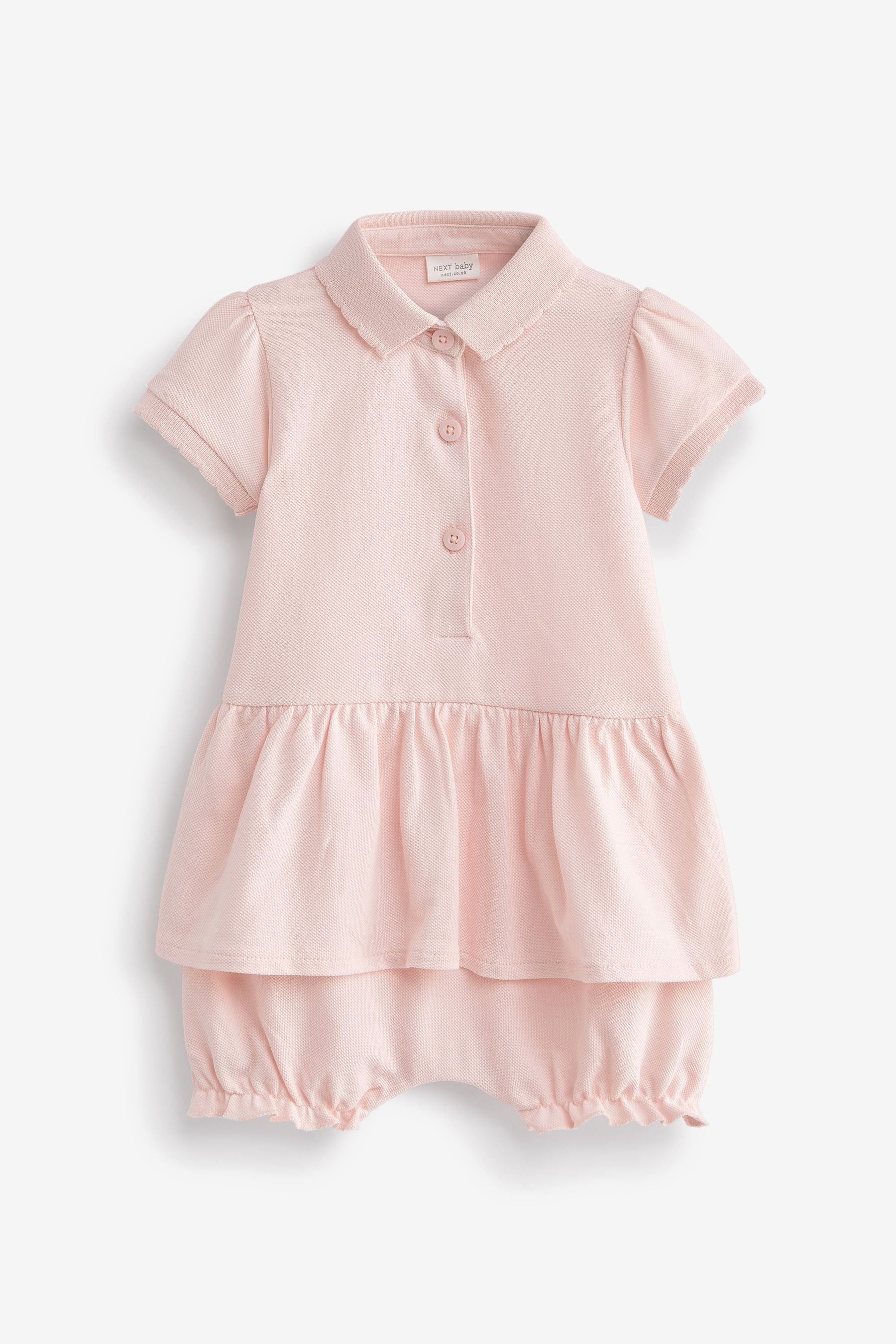 Pink Baby Polo Romper