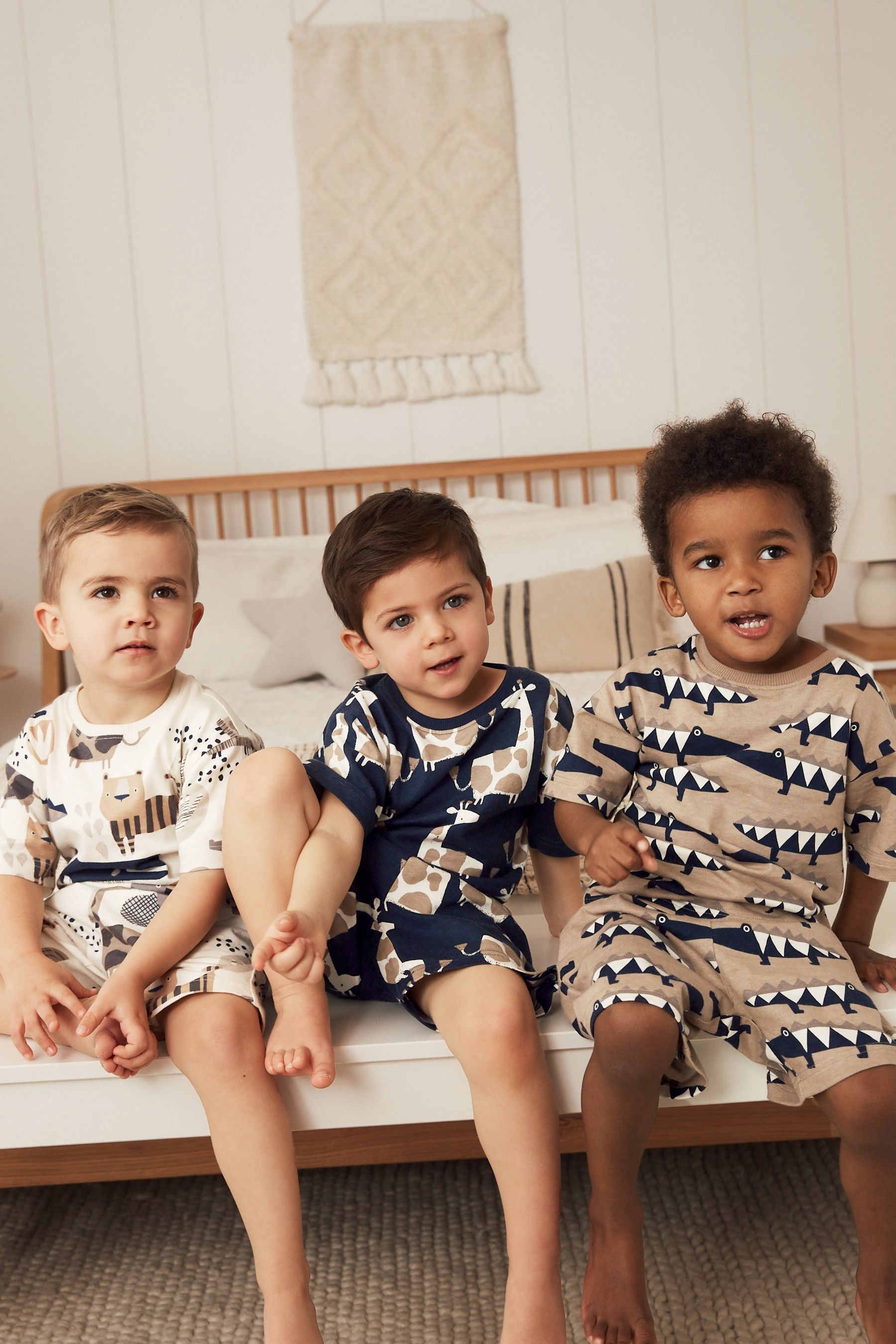 Navy Blue Animal 3 Pack Short Pyjamas (9mths-10yrs)