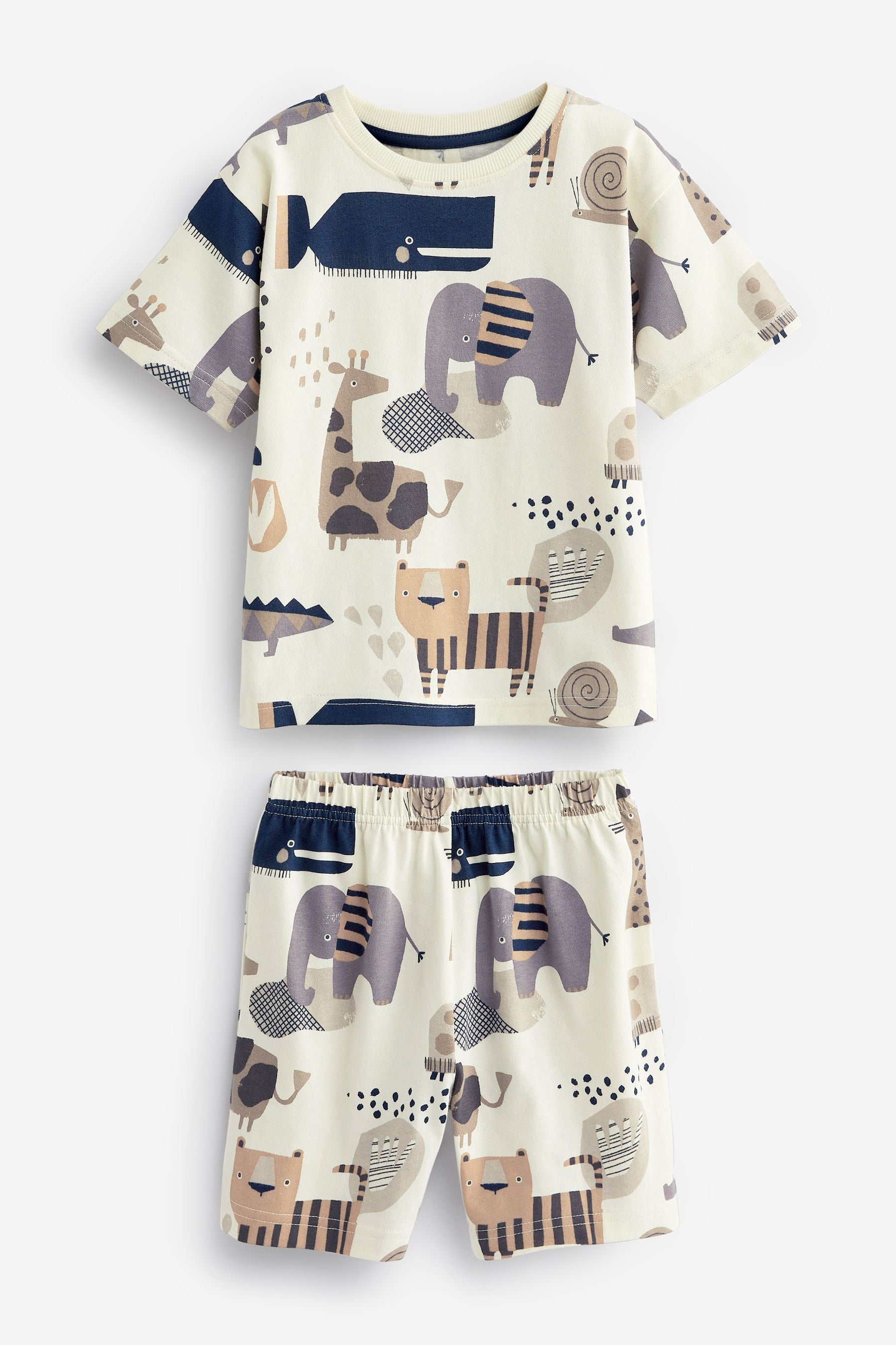 Navy Blue Animal 3 Pack Short Pyjamas (9mths-10yrs)