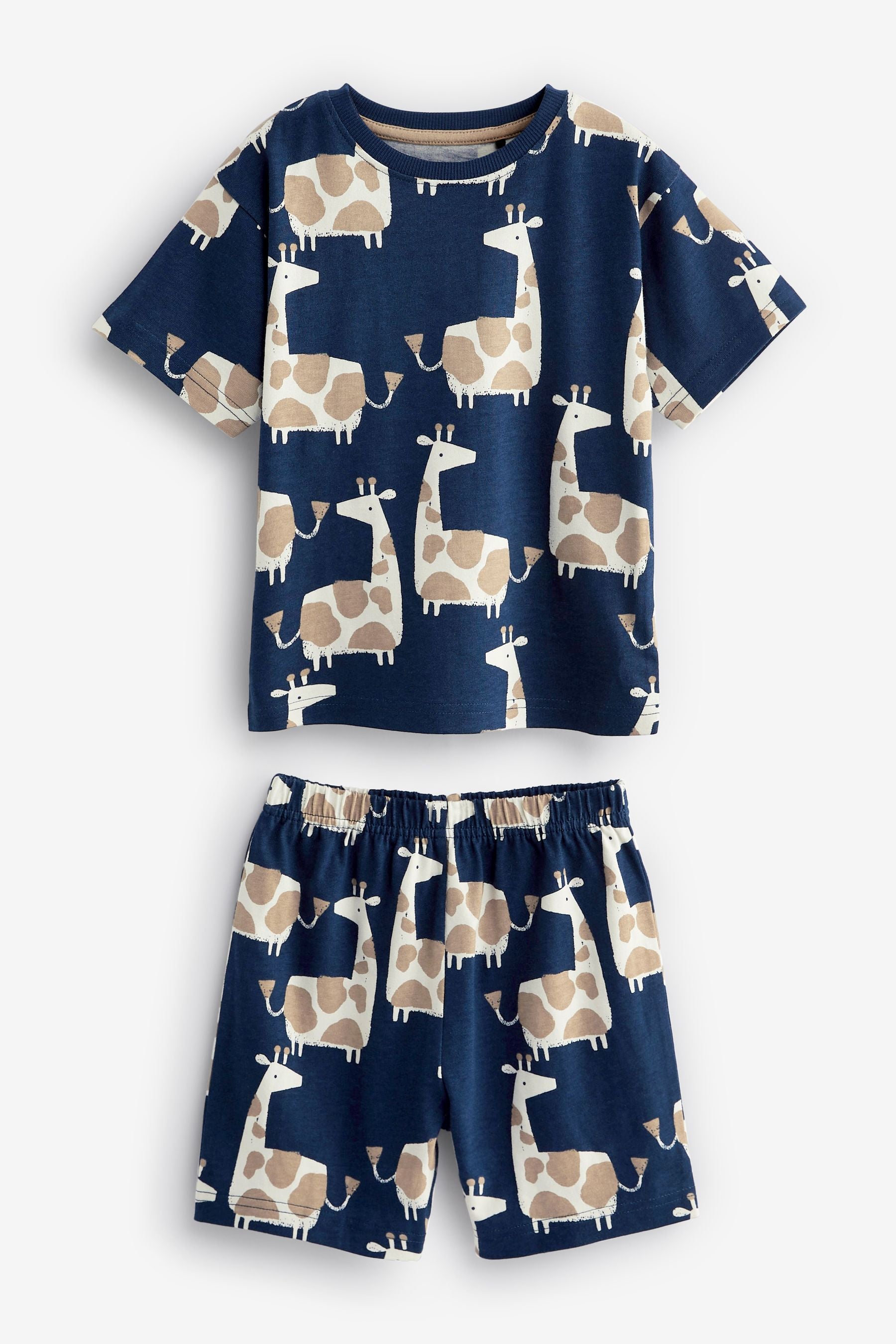 Navy Blue Animal 3 Pack Short Pyjamas (9mths-10yrs)