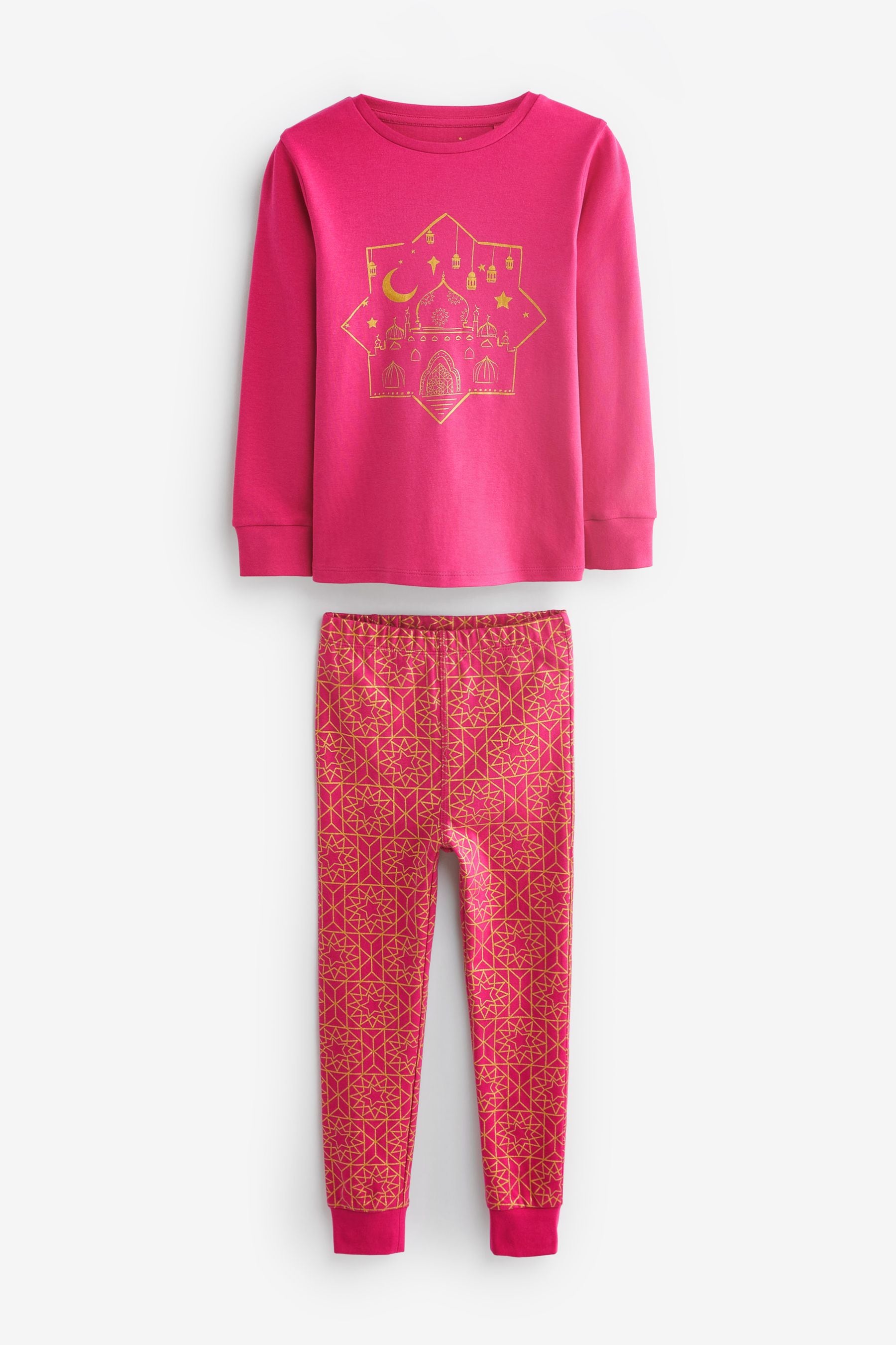 Pink/Gold Snuggle Eid Pyjama 1 Pack (9mths-16yrs)