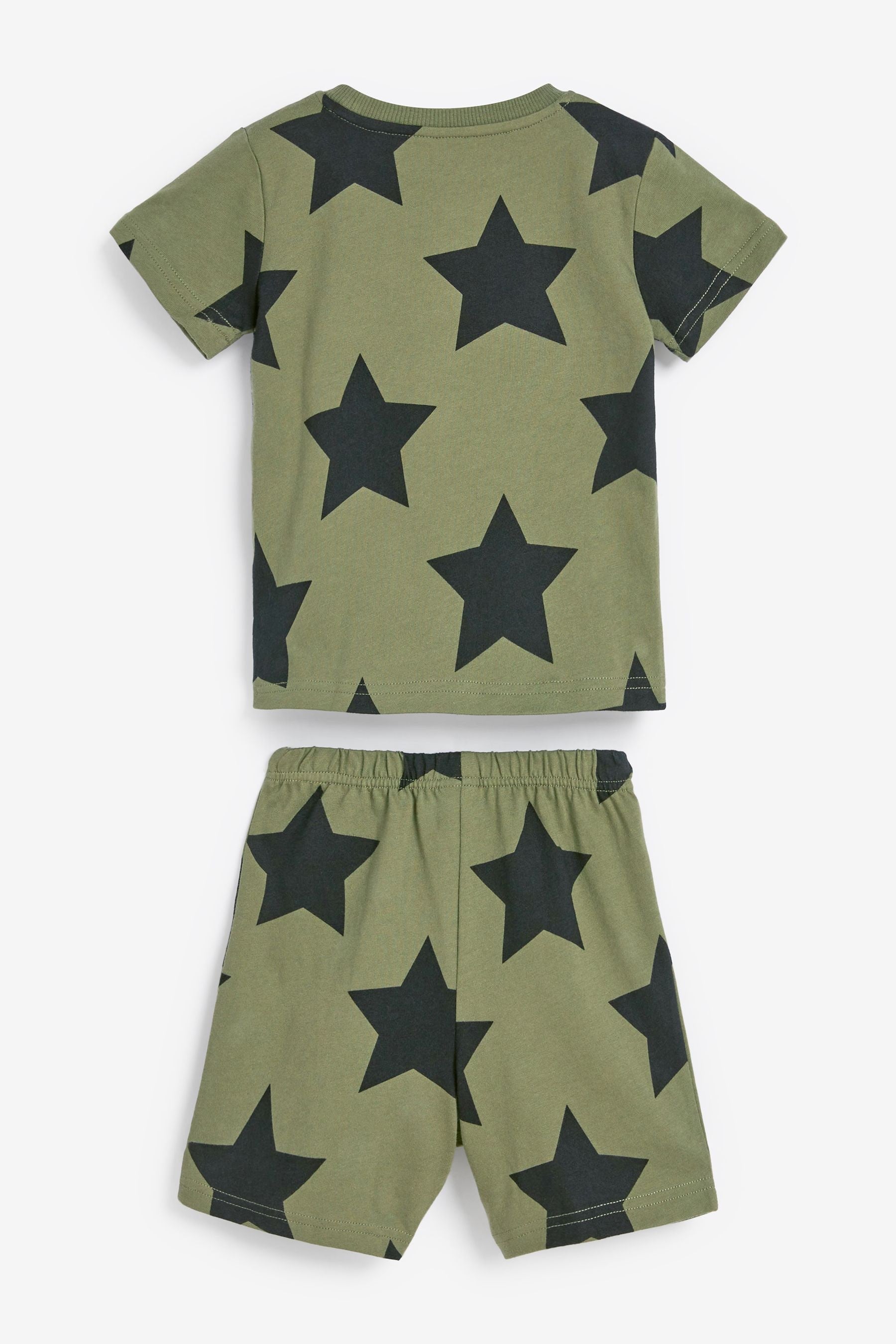 Khaki Green Star 3 Pack Short Pyjamas (9mths-12yrs)