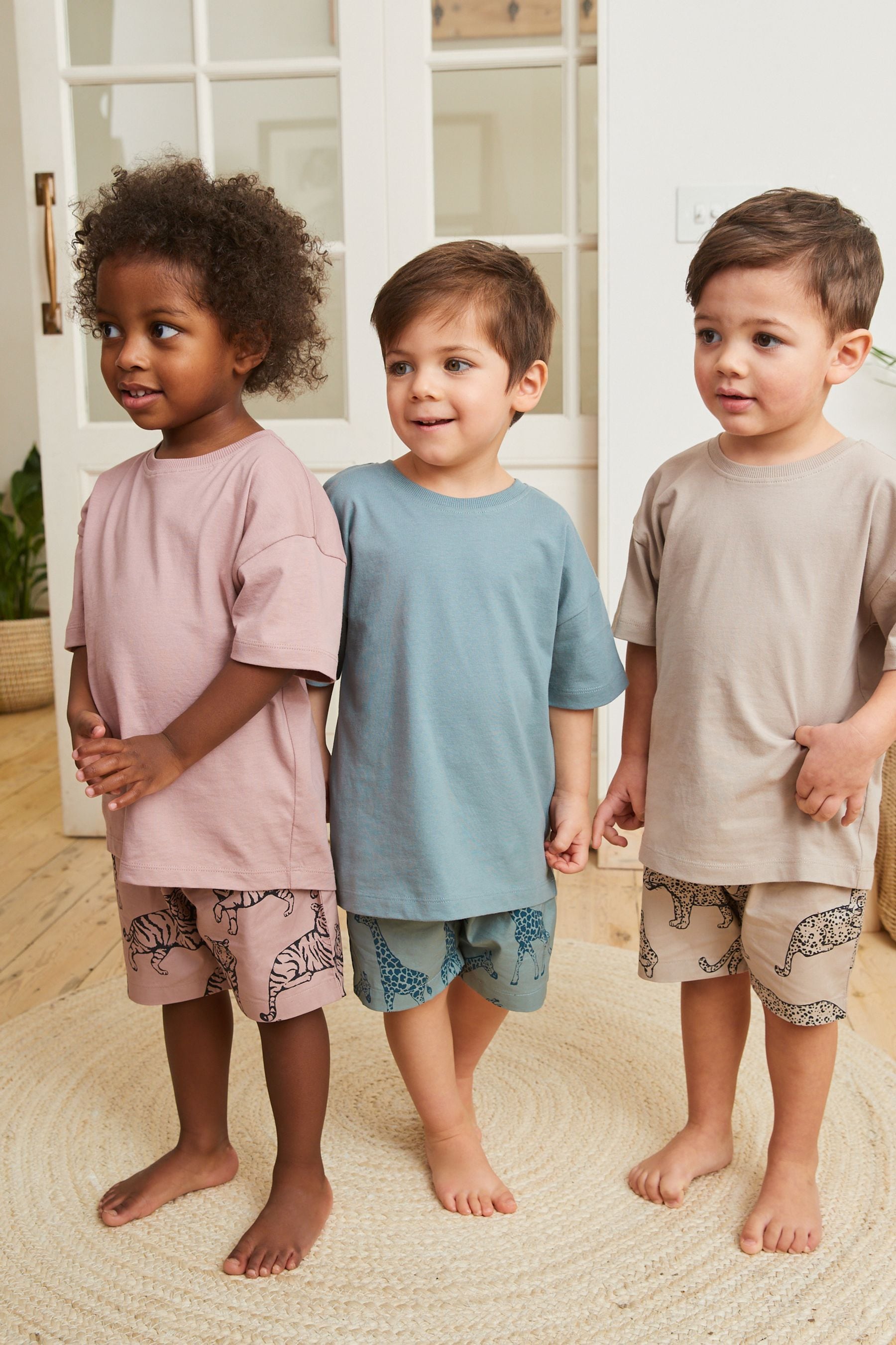 Blue/Pink 3 Pack Short Pyjamas (9mths-10yrs)